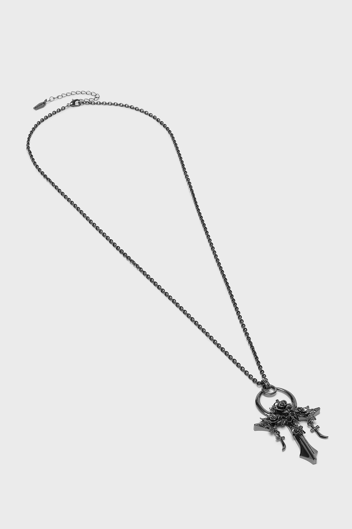 Killstar Gothic Ankh Necklace with Rose & Crucifix Design