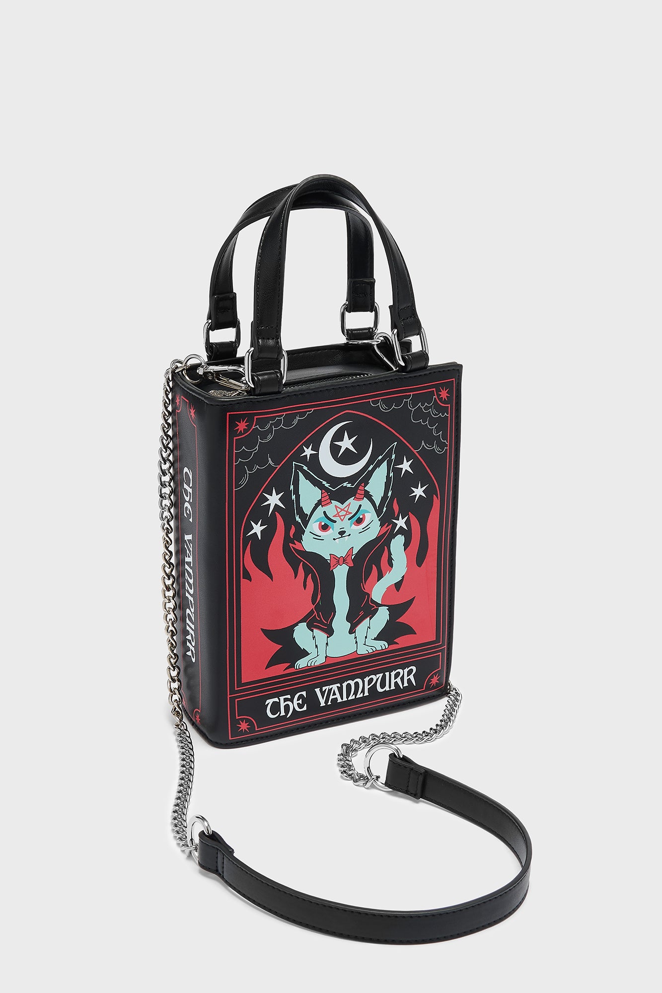 Killstar Vampurr PU Leather Gothic Handbag with Detachable Chain Strap