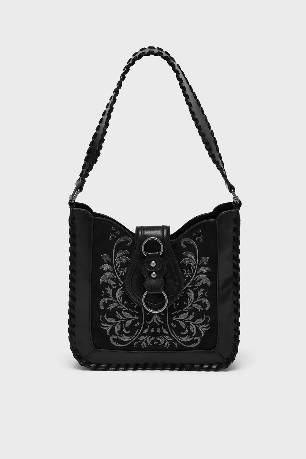Killstar Phantoms Embrace Crossbody Bag with Leaf Embroidery