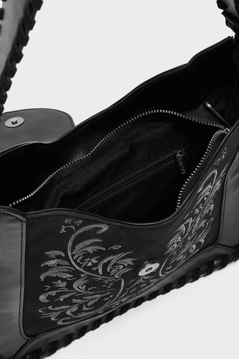 Killstar Phantoms Embrace Crossbody Bag with Leaf Embroidery