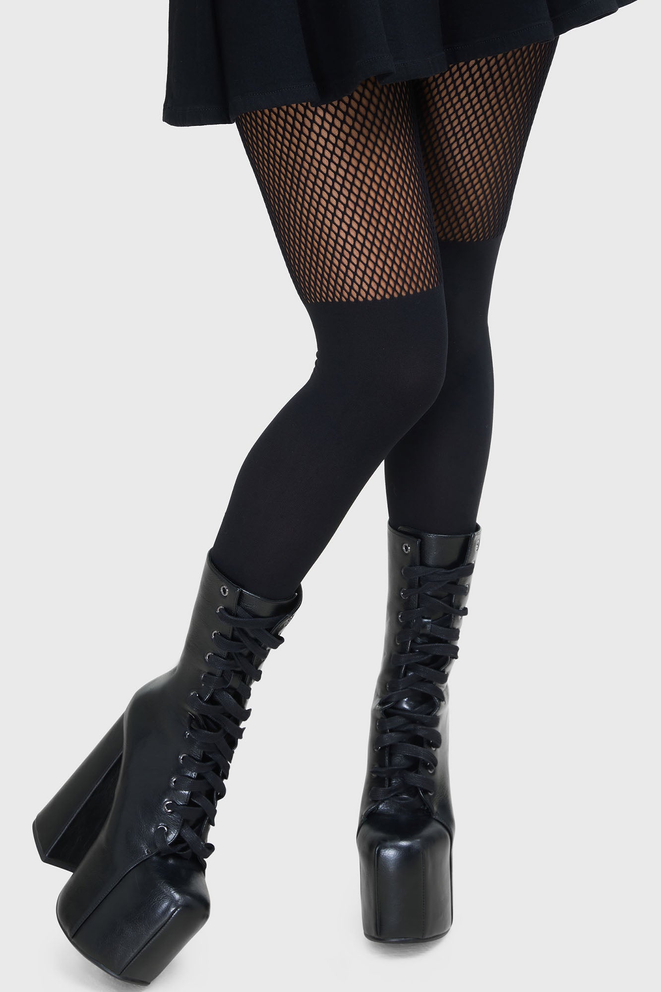 Killstar Alona Fishnet Tights - Soft Stretch Gothic Legwear