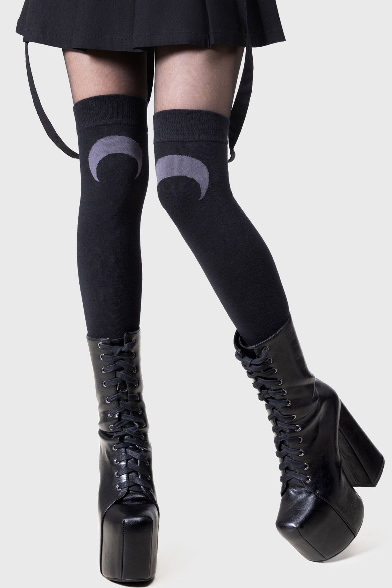 Lunaloom Cotton Knee High Socks with Moon Detail
