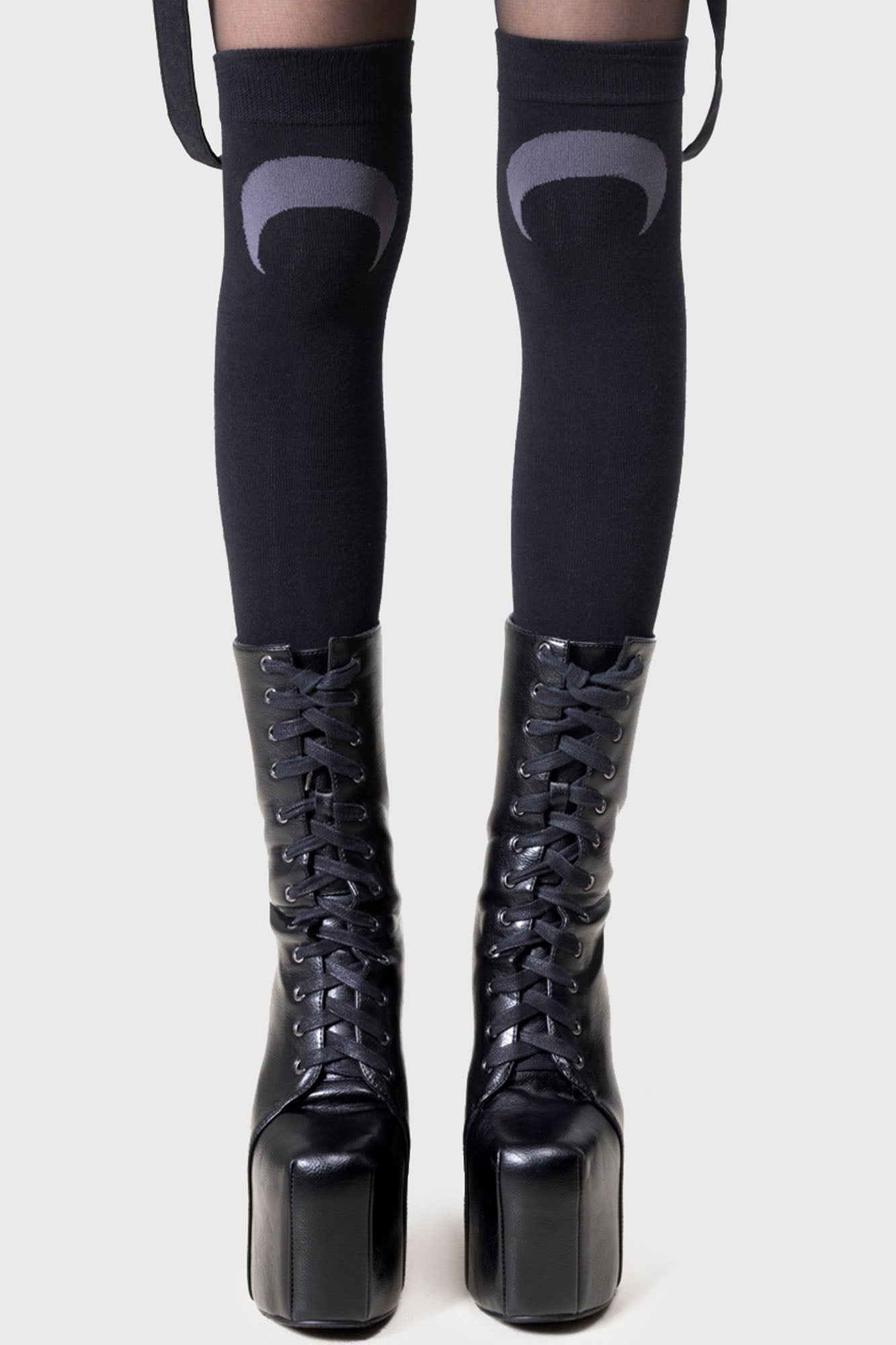 Lunaloom Cotton Knee High Socks with Moon Detail