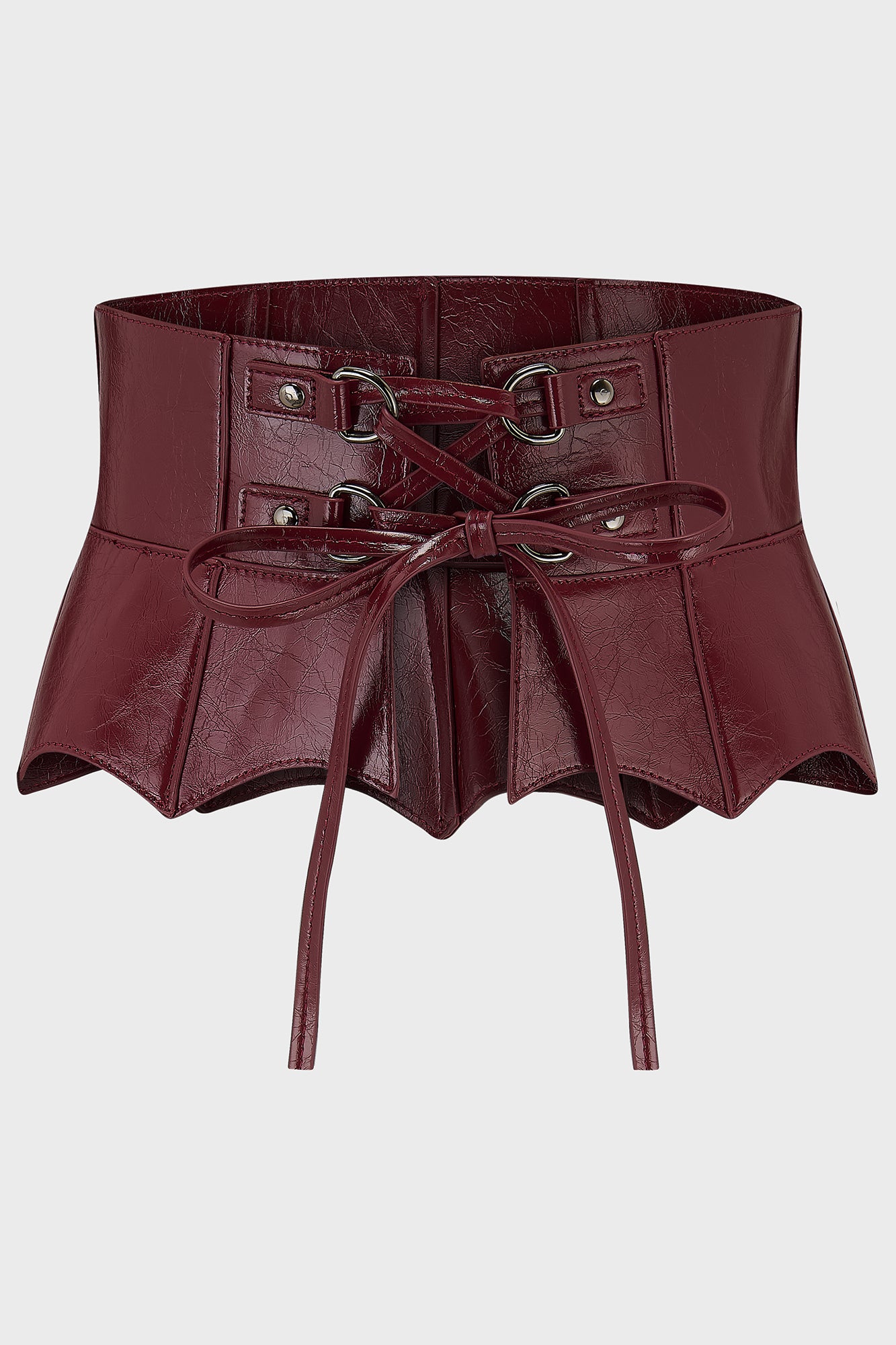 Killstar Red Bat Peplum Corset with Adjustable Lacing