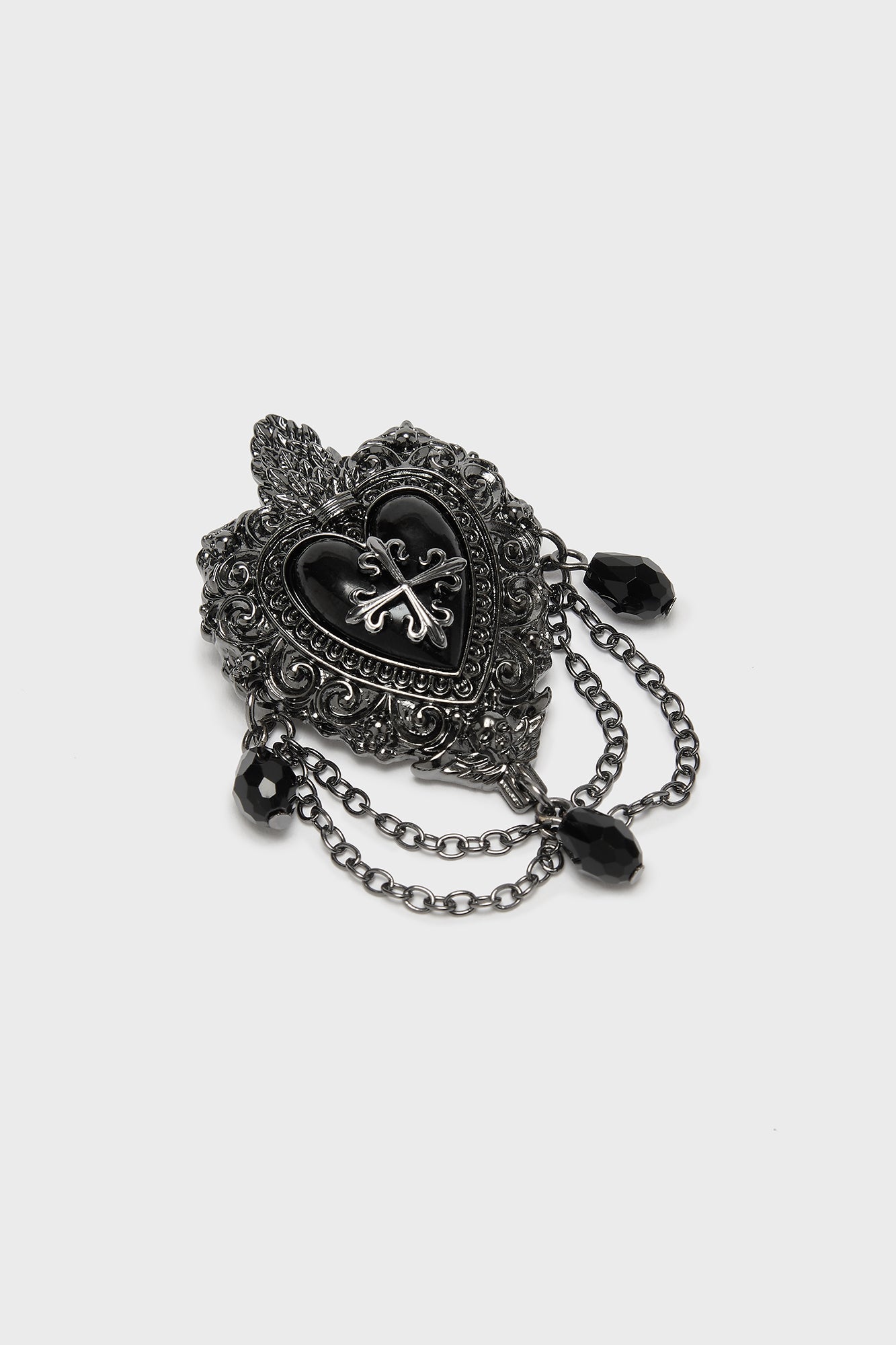 Killstar Darkmoor Academy Heart Brooch - Gothic Metal Pin