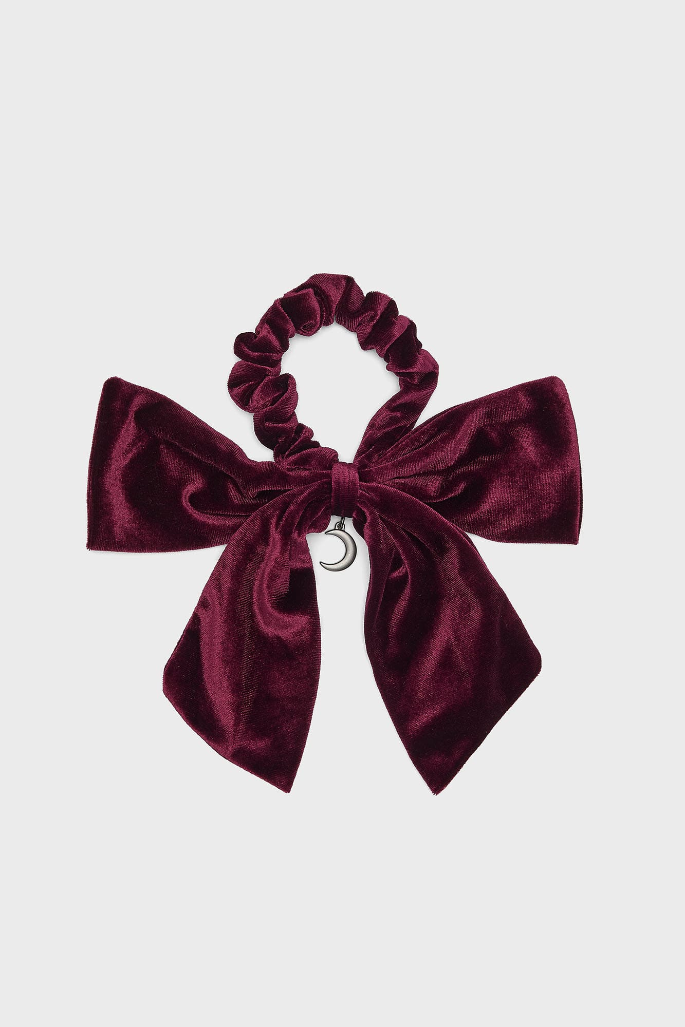 Killstar Velvet Hair Bow with Moon Detail - Red Scrunchy