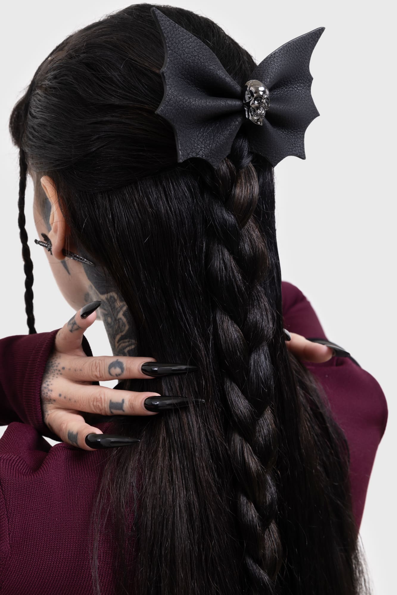 Killstar Eye Bat Skull Barrette Hair Clip - Gothic PU Accessory