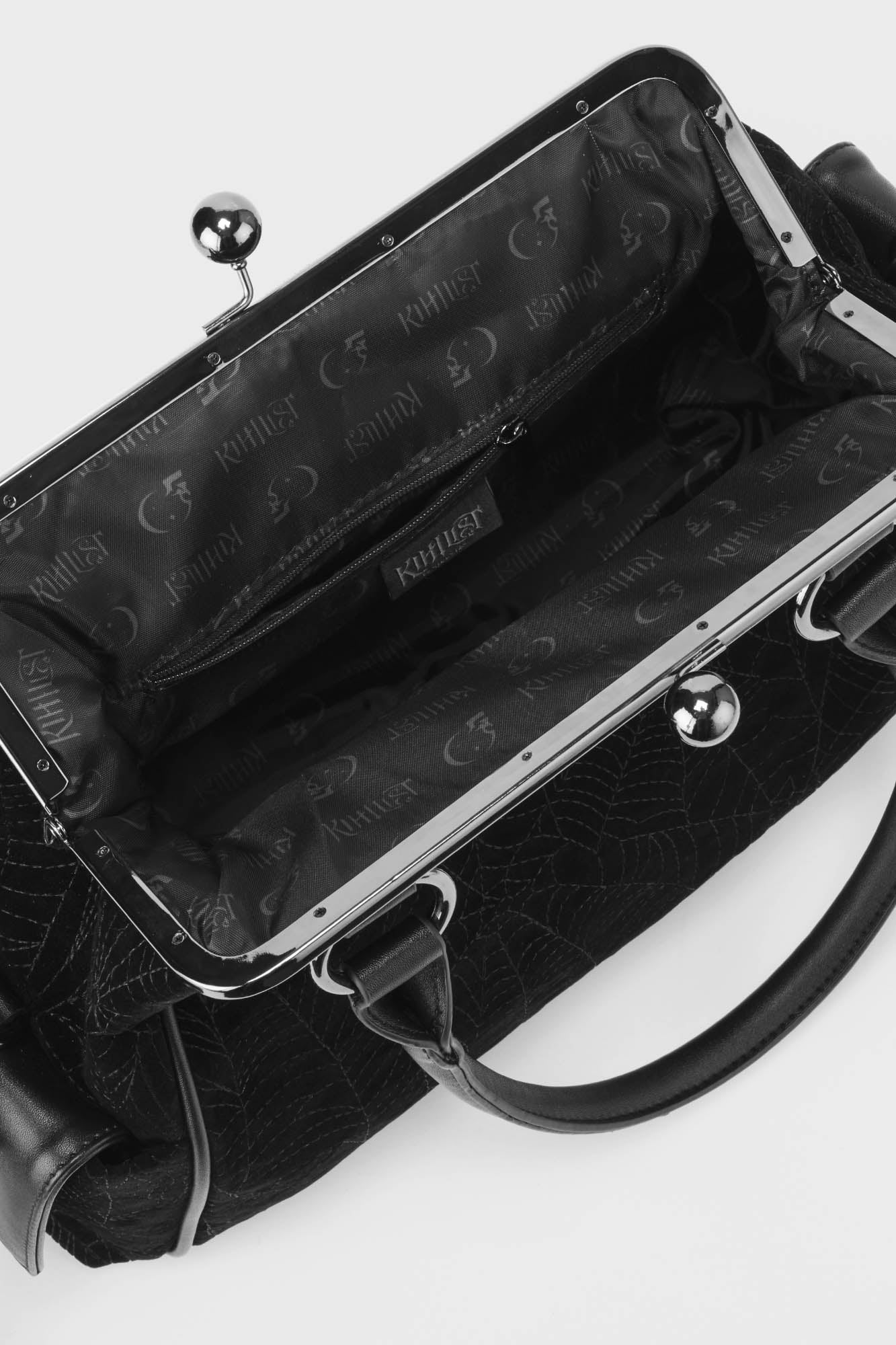 Velvet Spiderweb Handbag with Detachable Strap – KIHILIST Ceaseless Night