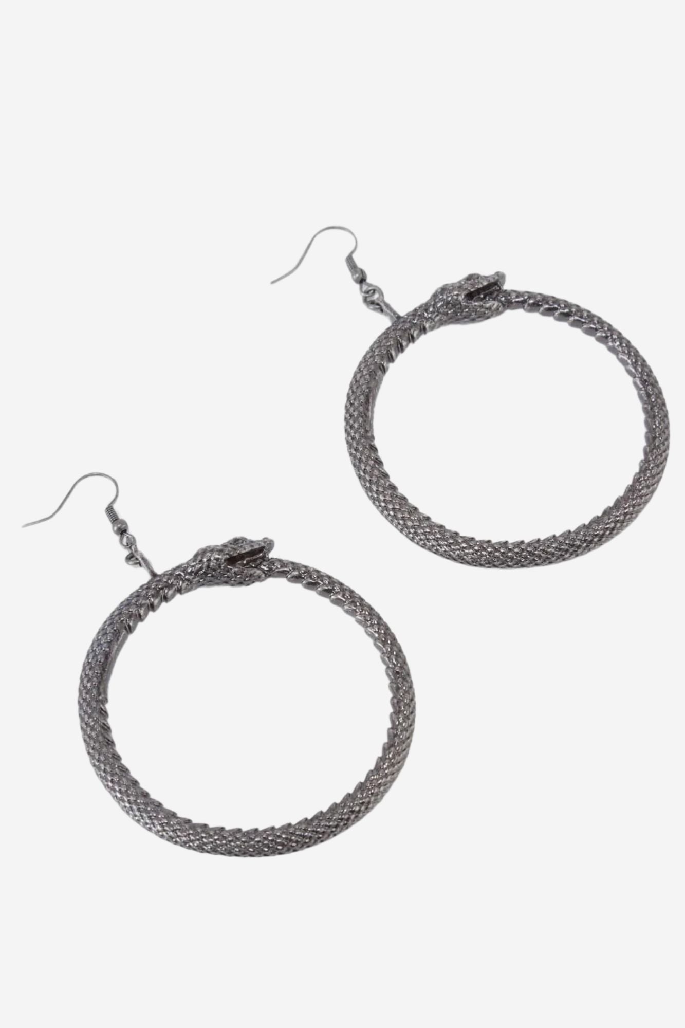 Killstar Ouroboros Statement Earrings - Copper Fishhook Style
