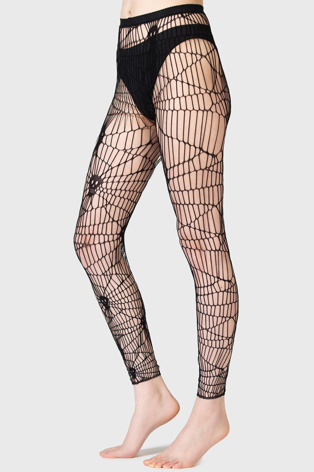 KIHILIST Ardinea Fishnet Leggings with Skull Design