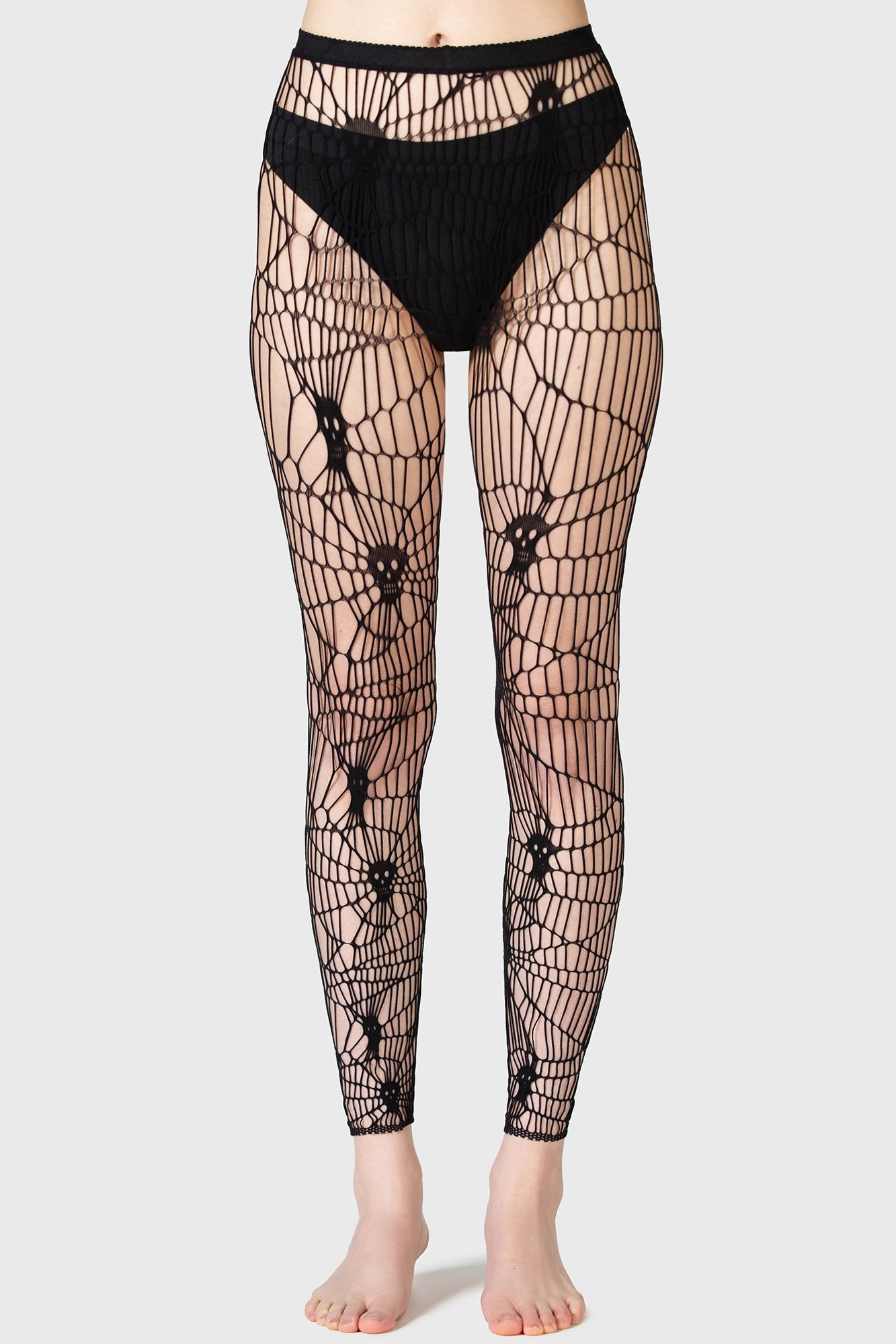 KIHILIST Ardinea Fishnet Leggings with Skull Design