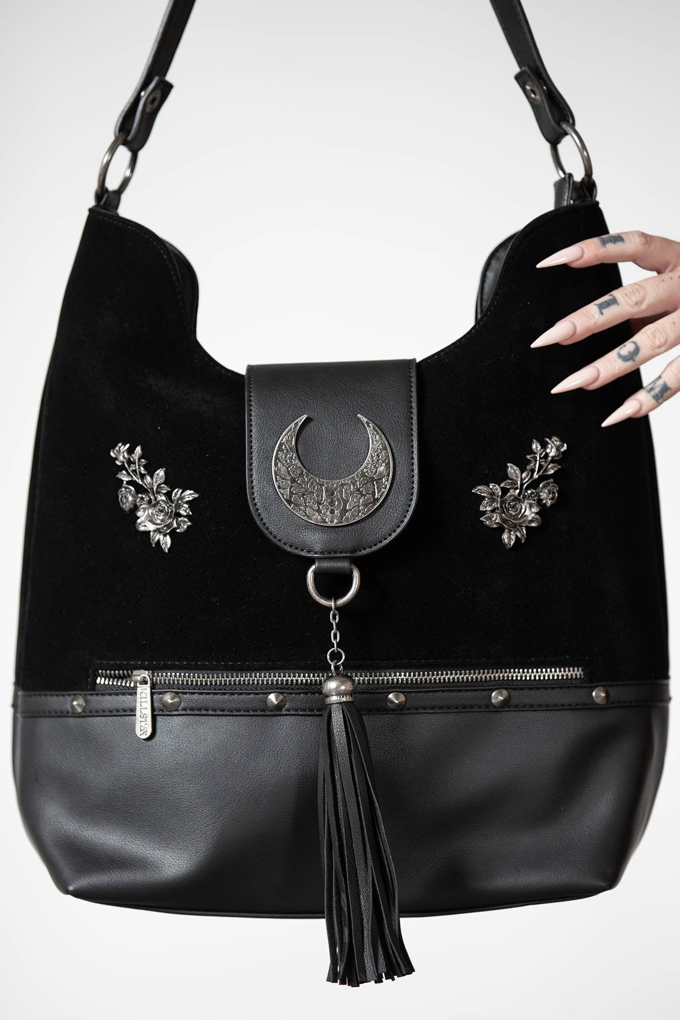 Killstar Astral Aura Faux Suede Handbag with Detachable Strap