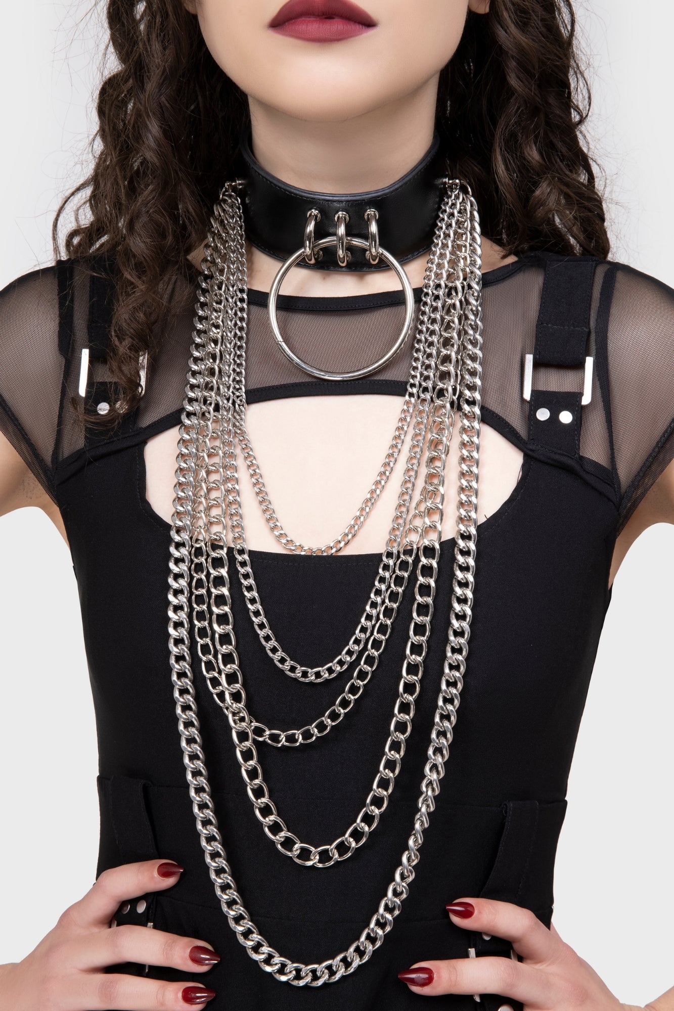 Killstar Deeply Destroyed Adjustable Choker with Chains & O-Ring