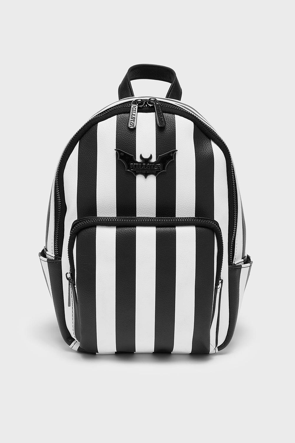Killstar Rails Mini Backpack - Black & White Stripe Gothic Style