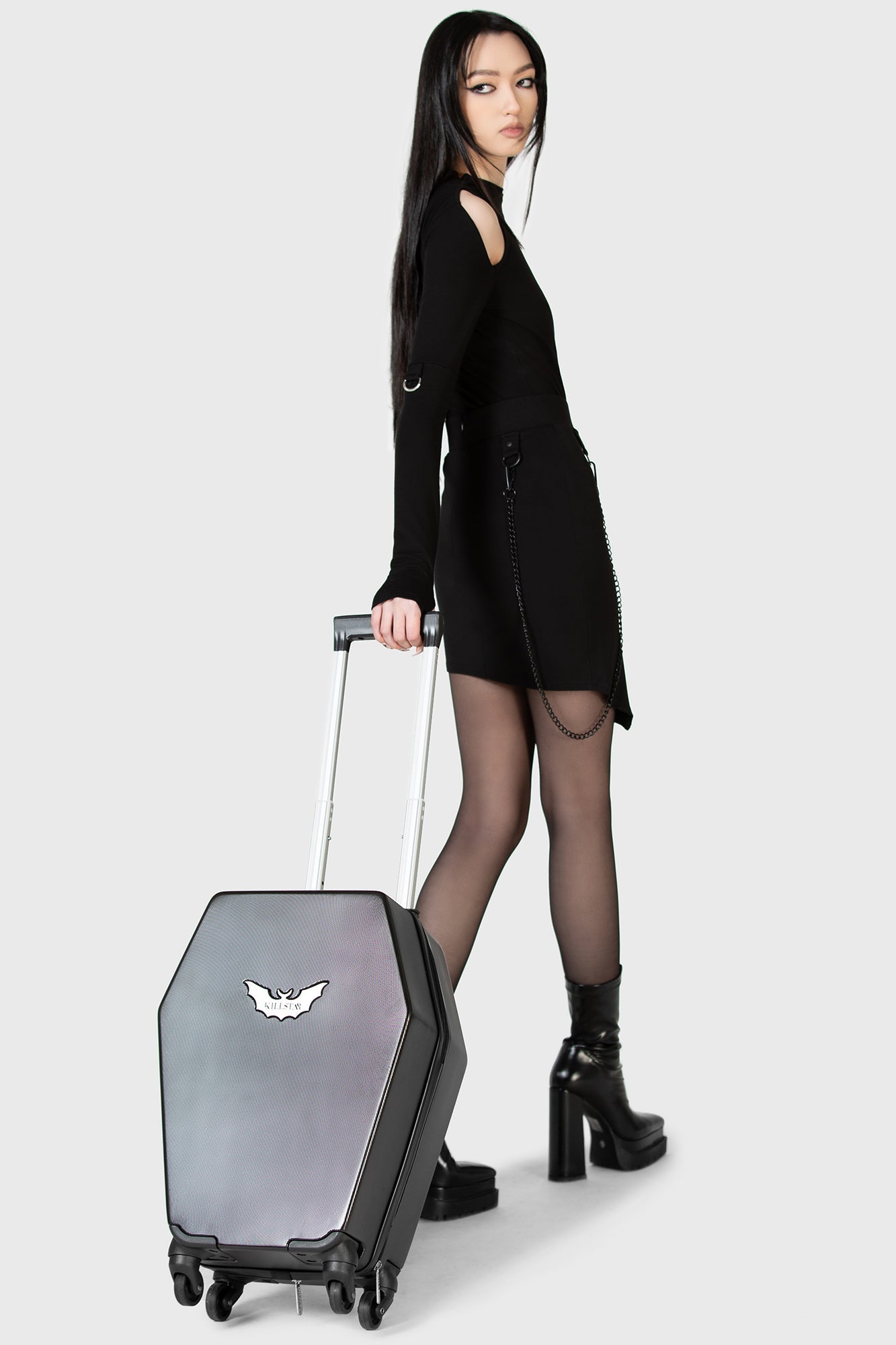 Killstar Gothic Casket Carry Case with Wheels & Handles
