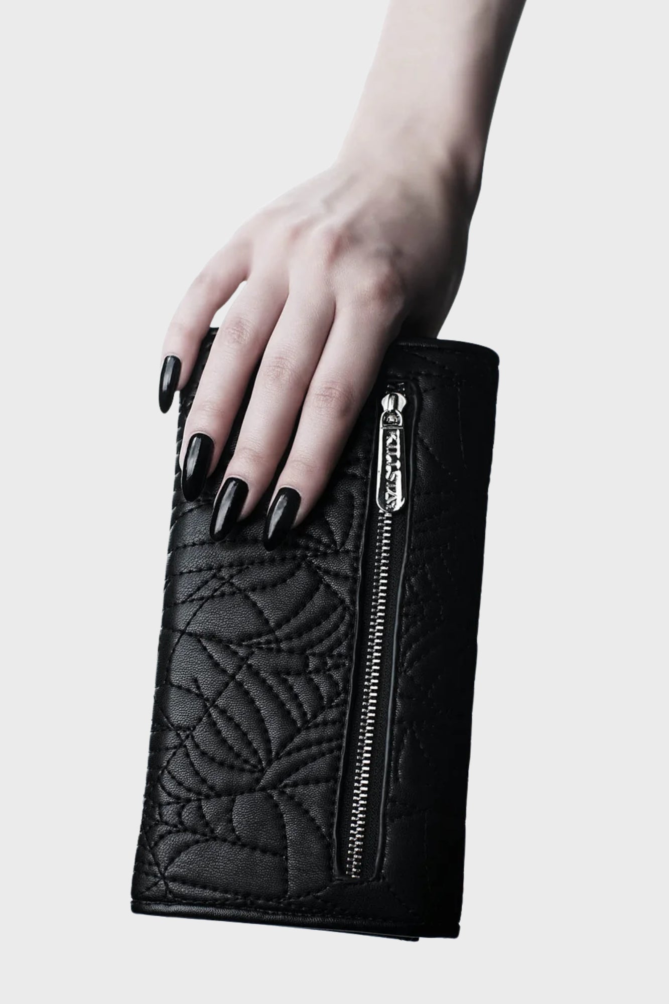 Killstar Webutant Faux Leather Wallet with Embroidery - 8" x 5"