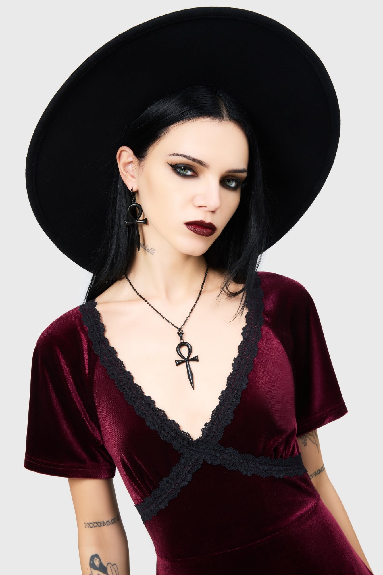 Killstar Black Wool Witch Fedora Hat - One Size