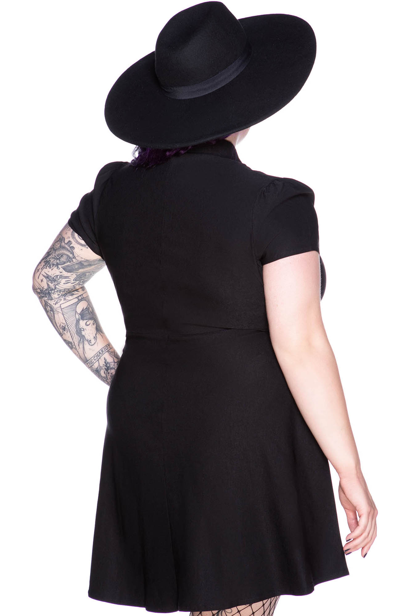 Killstar Jovana Gothic Dress with Collar & Ring Details