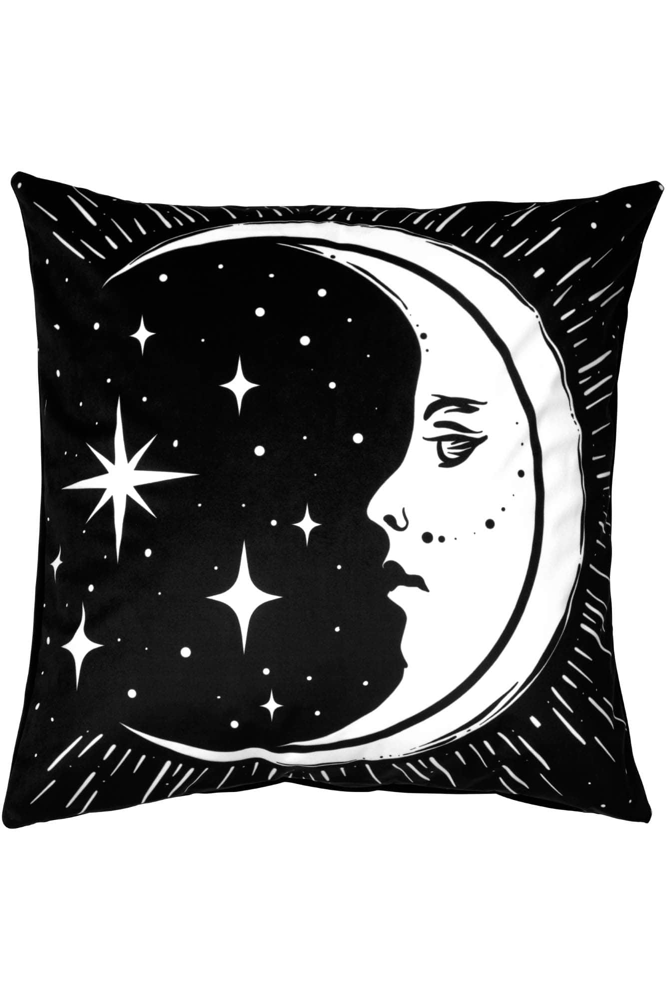 Killstar Vintage Moon Cushion Cover - Soft Moon Print 18.5" x 18.5"