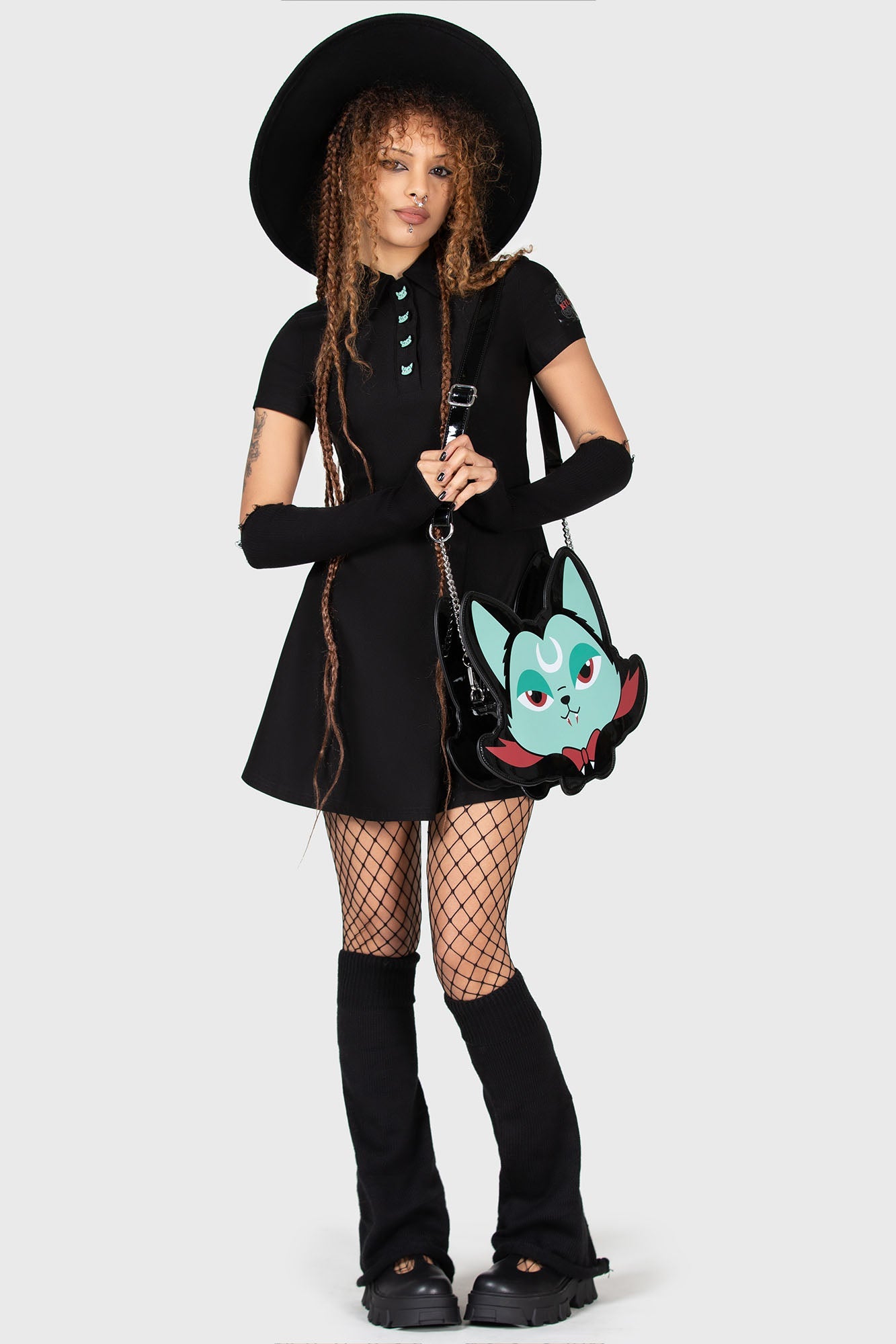 Killstar Lil Vampurr Collar Dress with Statement Buttons