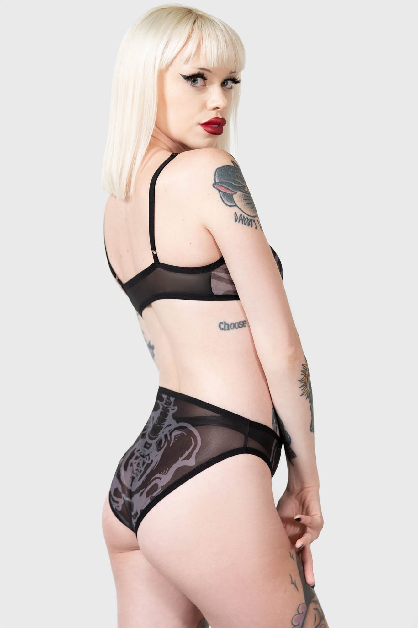 Killstar Vertebra Mesh Bralet with Front Closure & Adjustable Straps