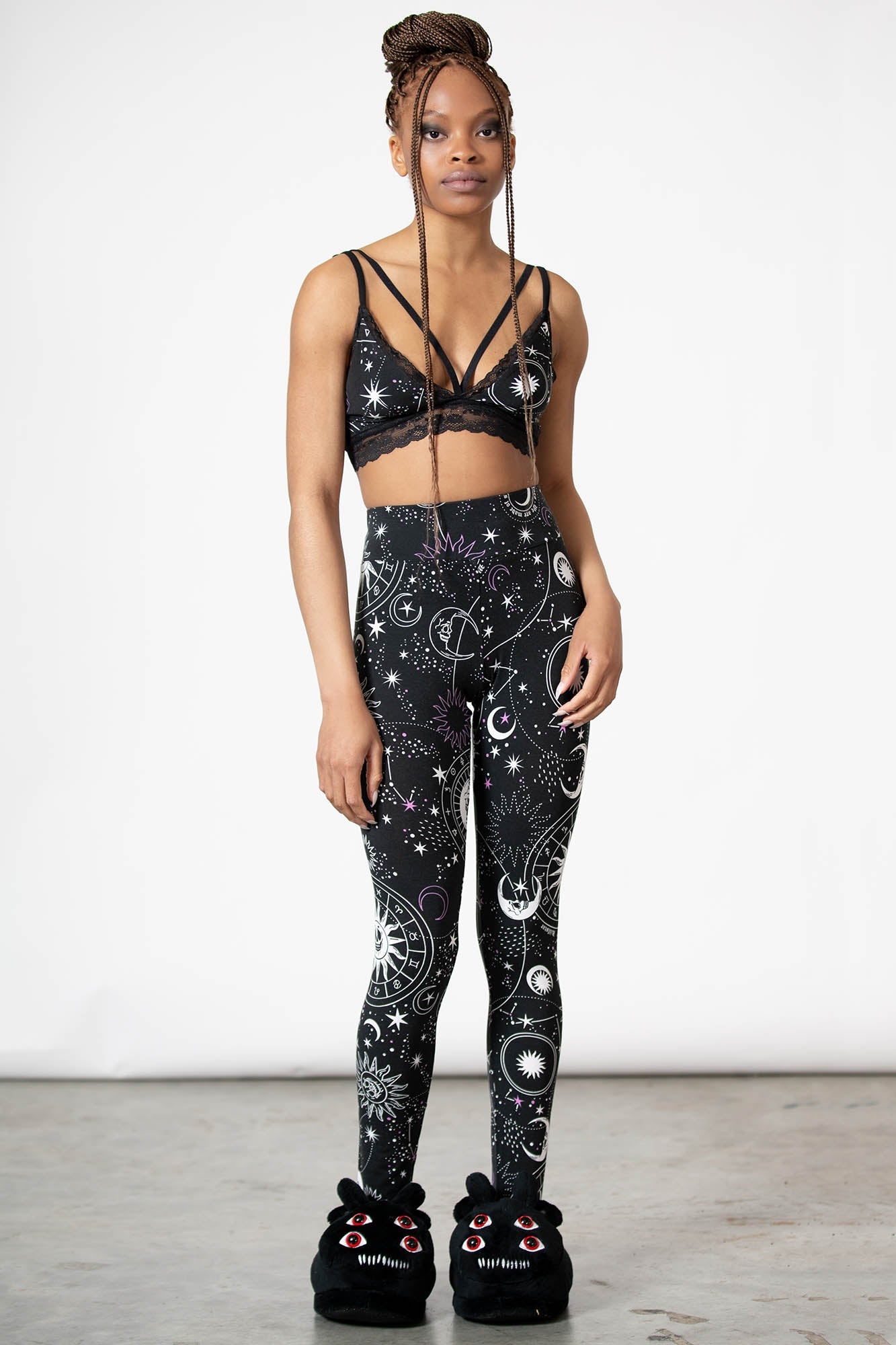 Killstar Galaxy Print High Waisted Leggings - Soft Stretch Fabric