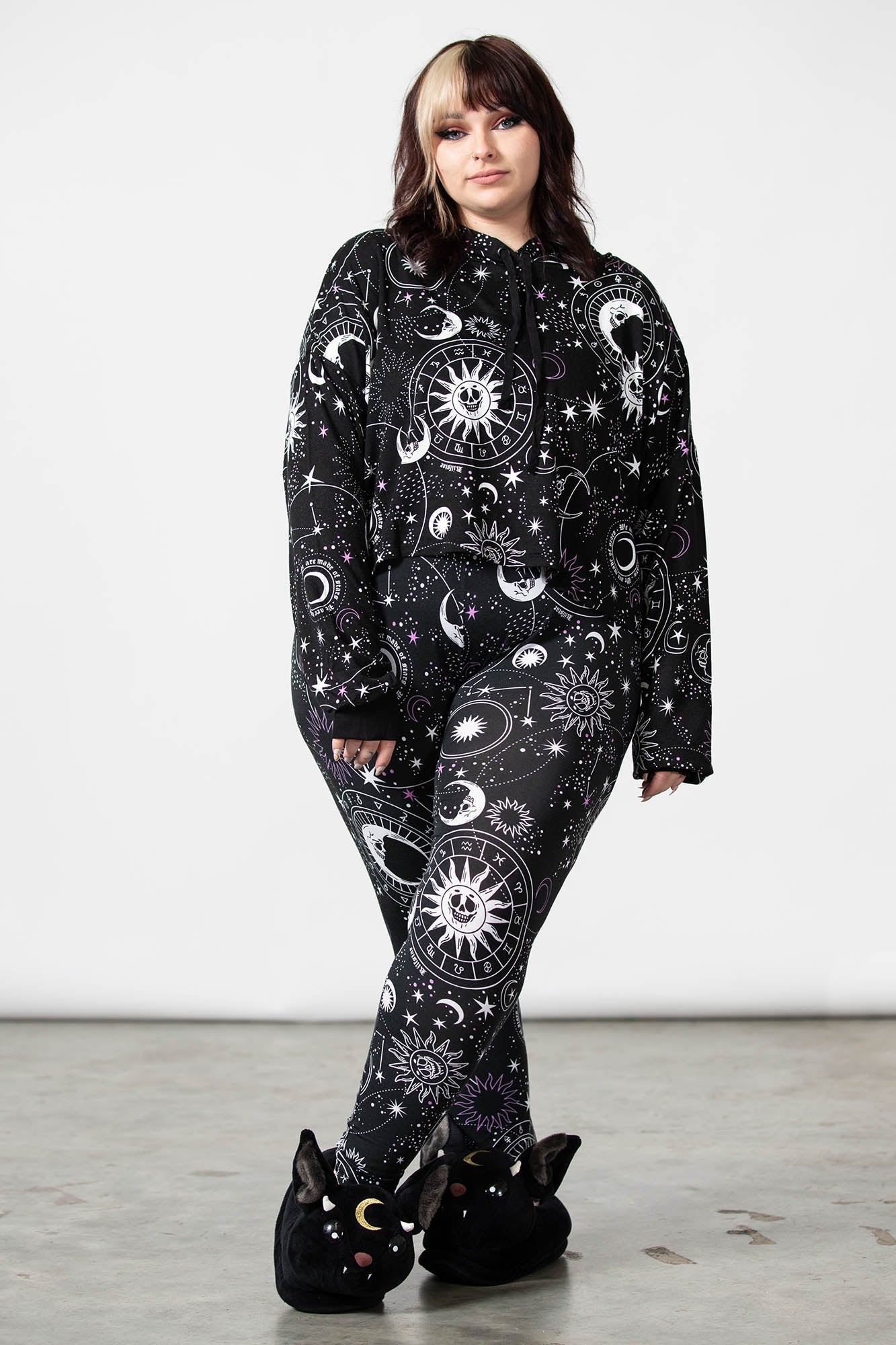 Killstar Galaxy Print High Waisted Leggings - Soft Stretch Fabric