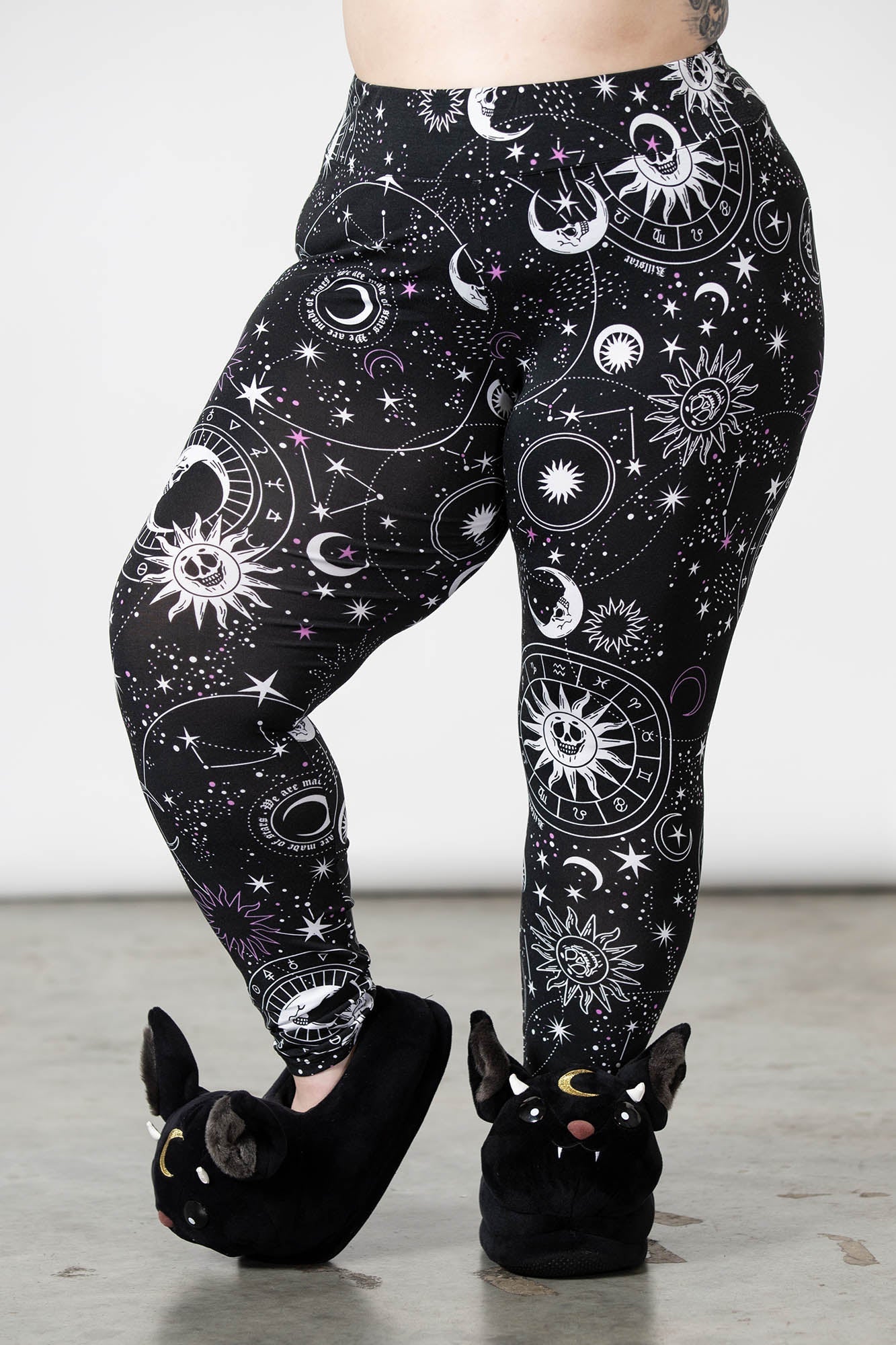 Killstar Galaxy Print High Waisted Leggings - Soft Stretch Fabric