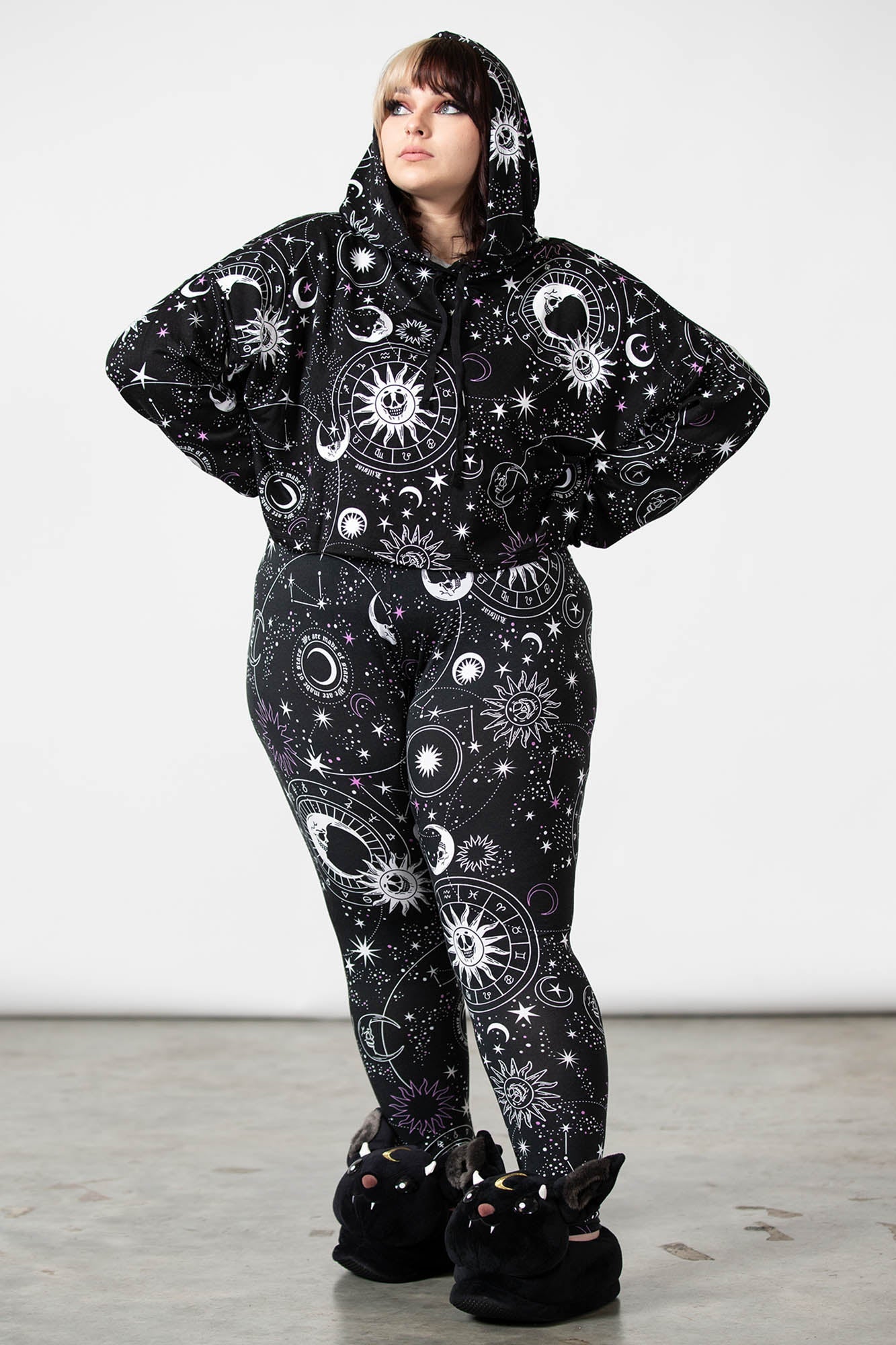 Killstar Galaxy Print High Waisted Leggings - Soft Stretch Fabric