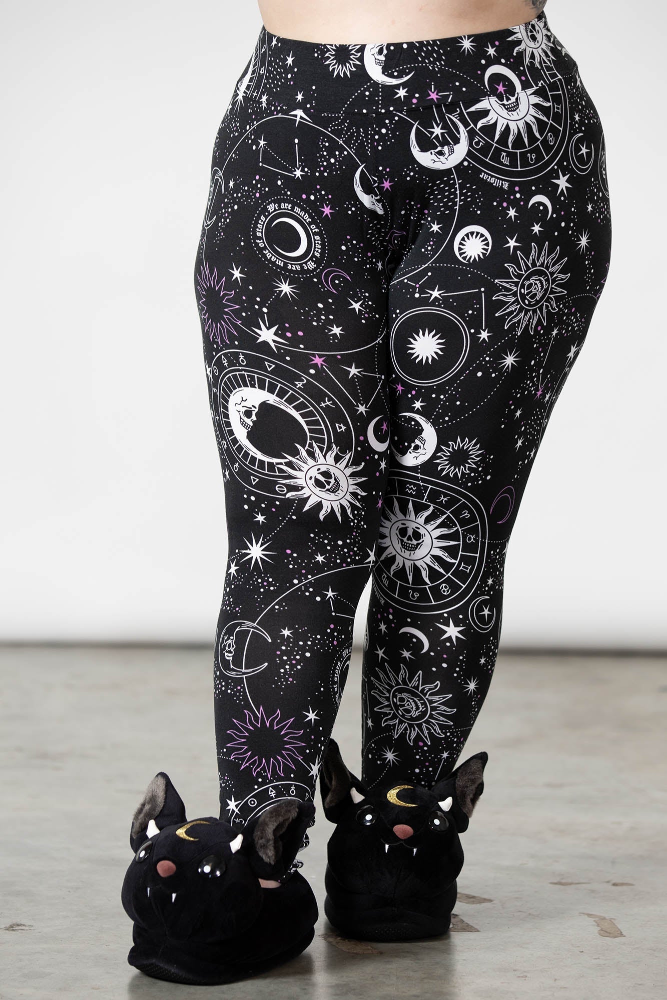 Killstar Galaxy Print High Waisted Leggings - Soft Stretch Fabric