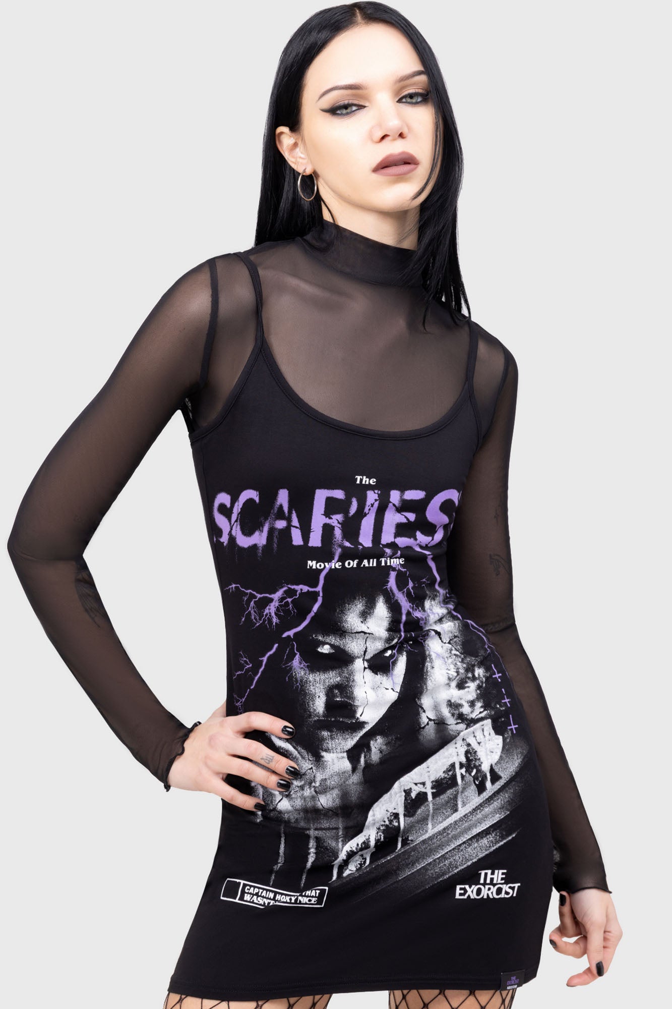 Killstar Demons Exist Cami Dress - Gothic Cotton Elastane