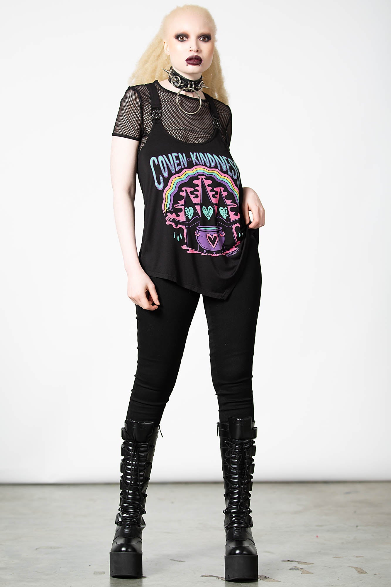 Killstar Benevolent Graphic Vest Top with Pentagram Hardware