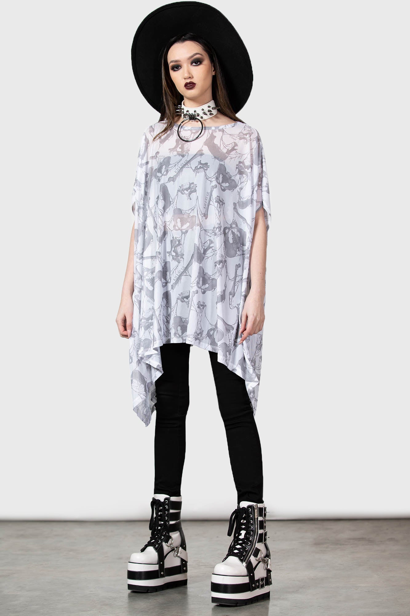 Killstar Dominina Mesh Tunic with Hanky Hem