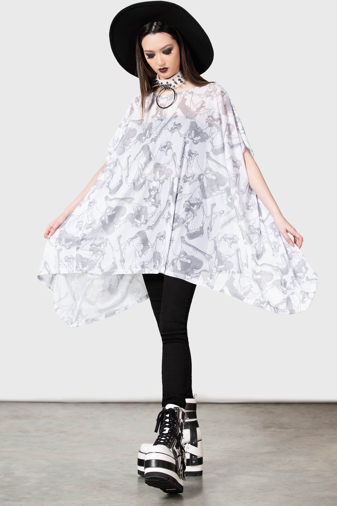 Killstar Dominina Mesh Tunic with Hanky Hem