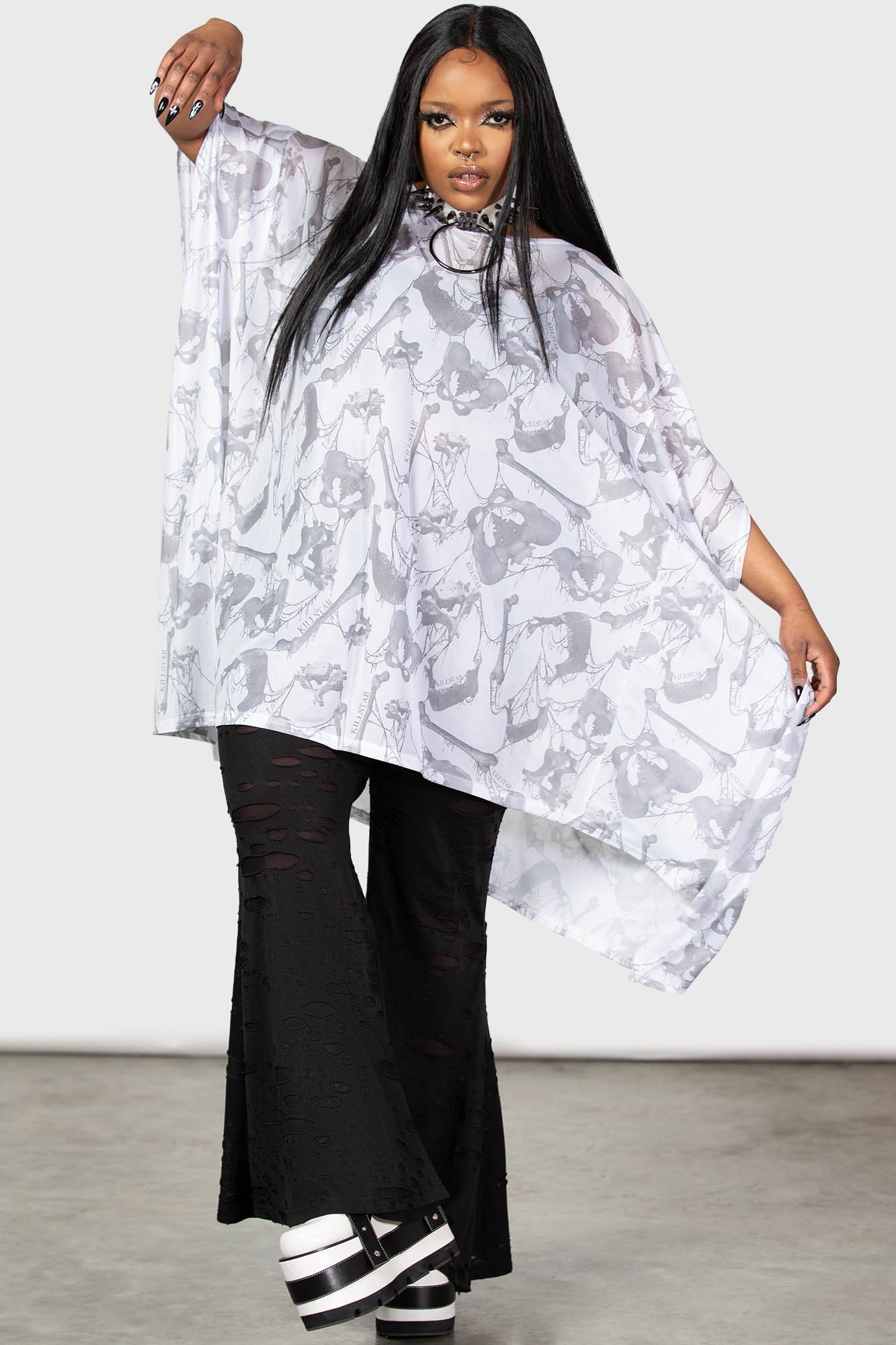 Killstar Dominina Mesh Tunic with Hanky Hem