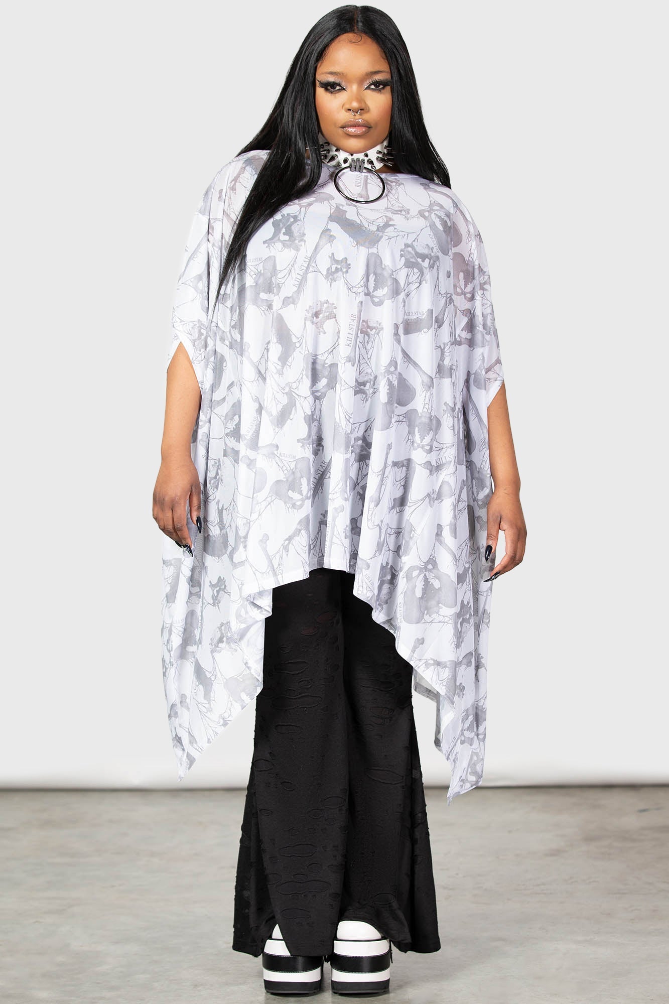 Killstar Dominina Mesh Tunic with Hanky Hem