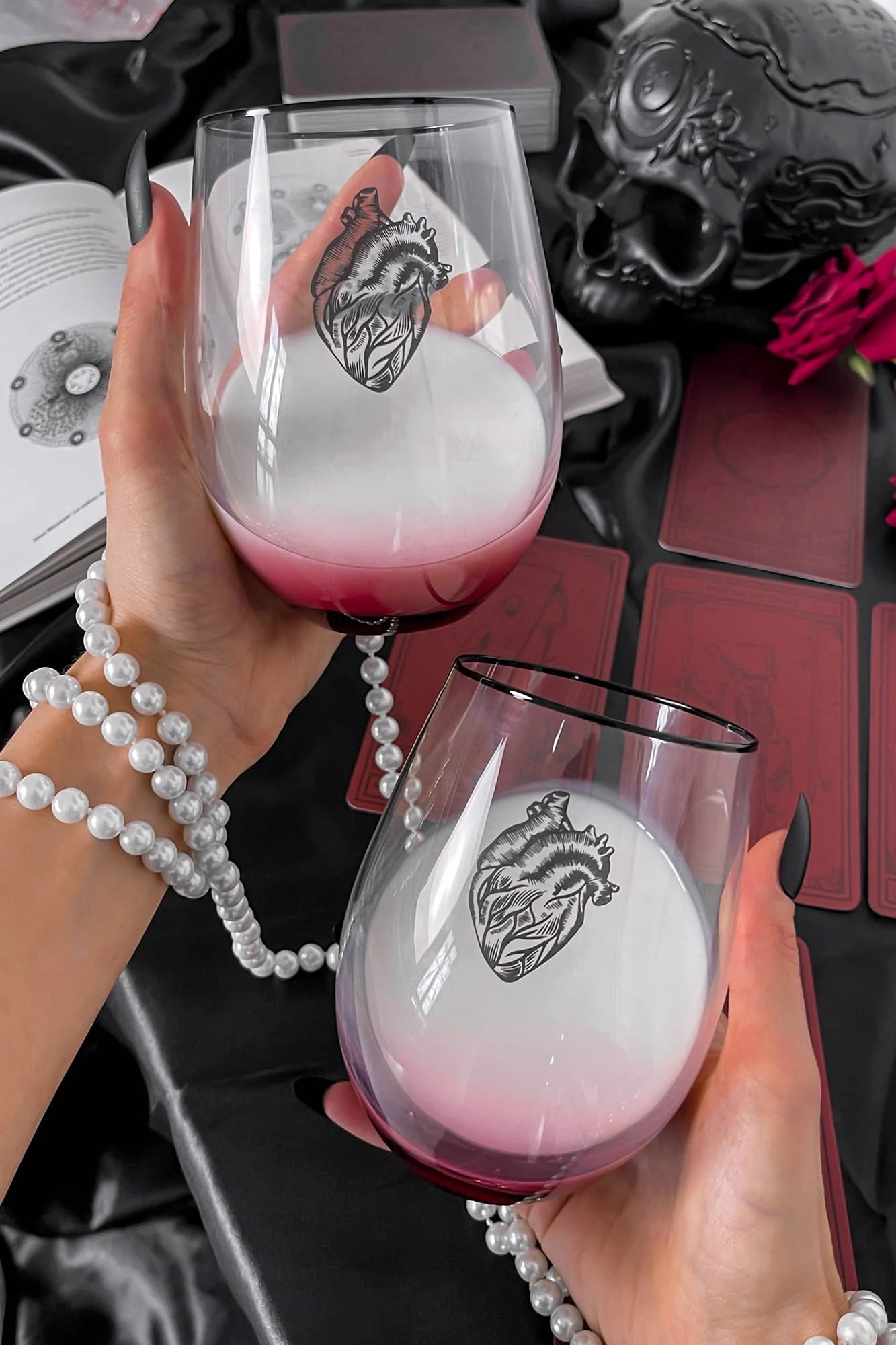 Killstar Ana-Tomic Heart Stemless Wine Glasses - Set of 2