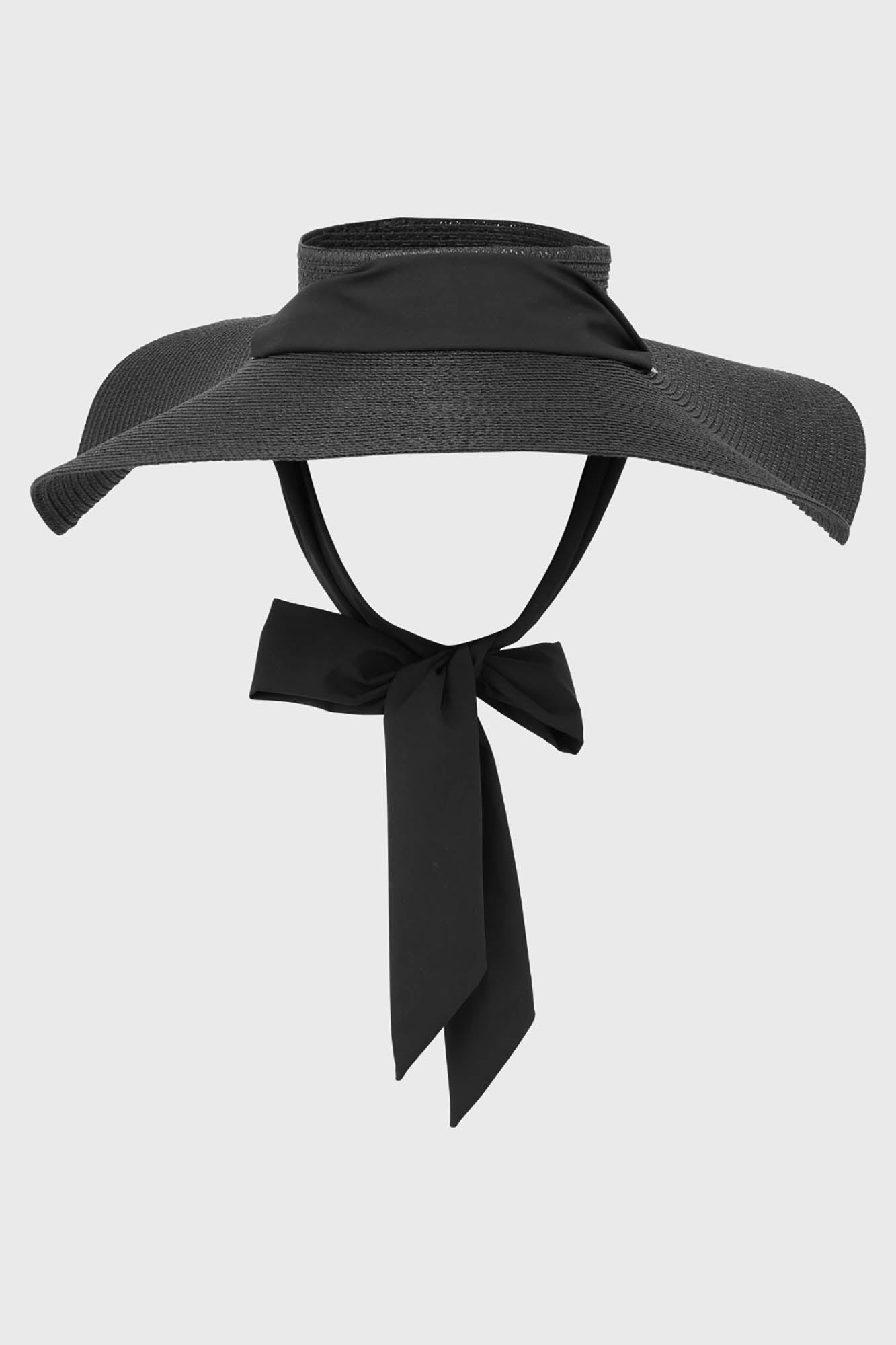 Killstar Gothetica Black Wide Brim Sun Hat with Chiffon Tie
