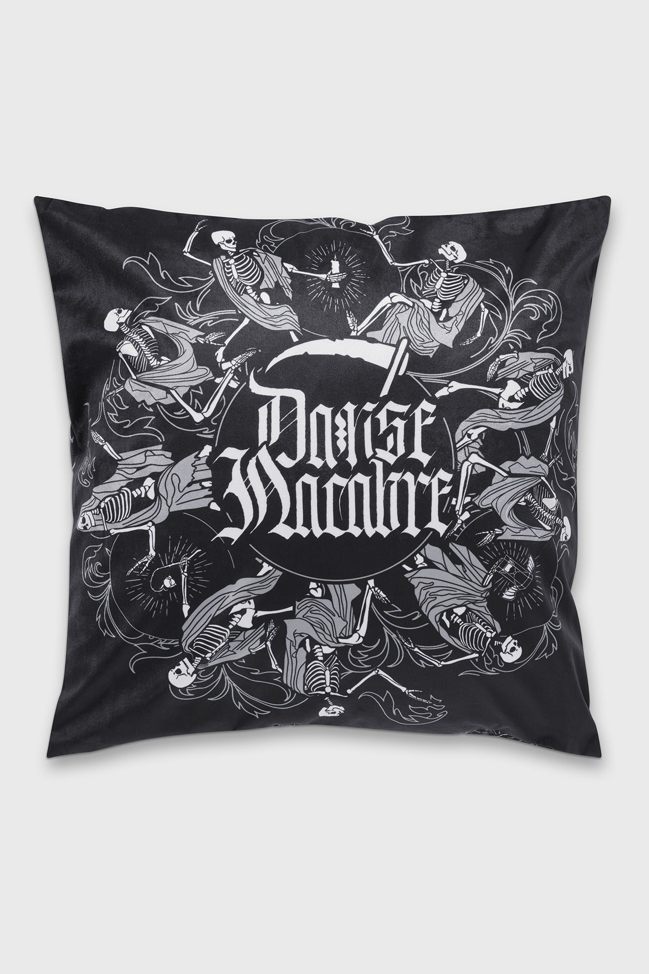 Killstar Danse Macabre Skeleton Velour Cushion Cover