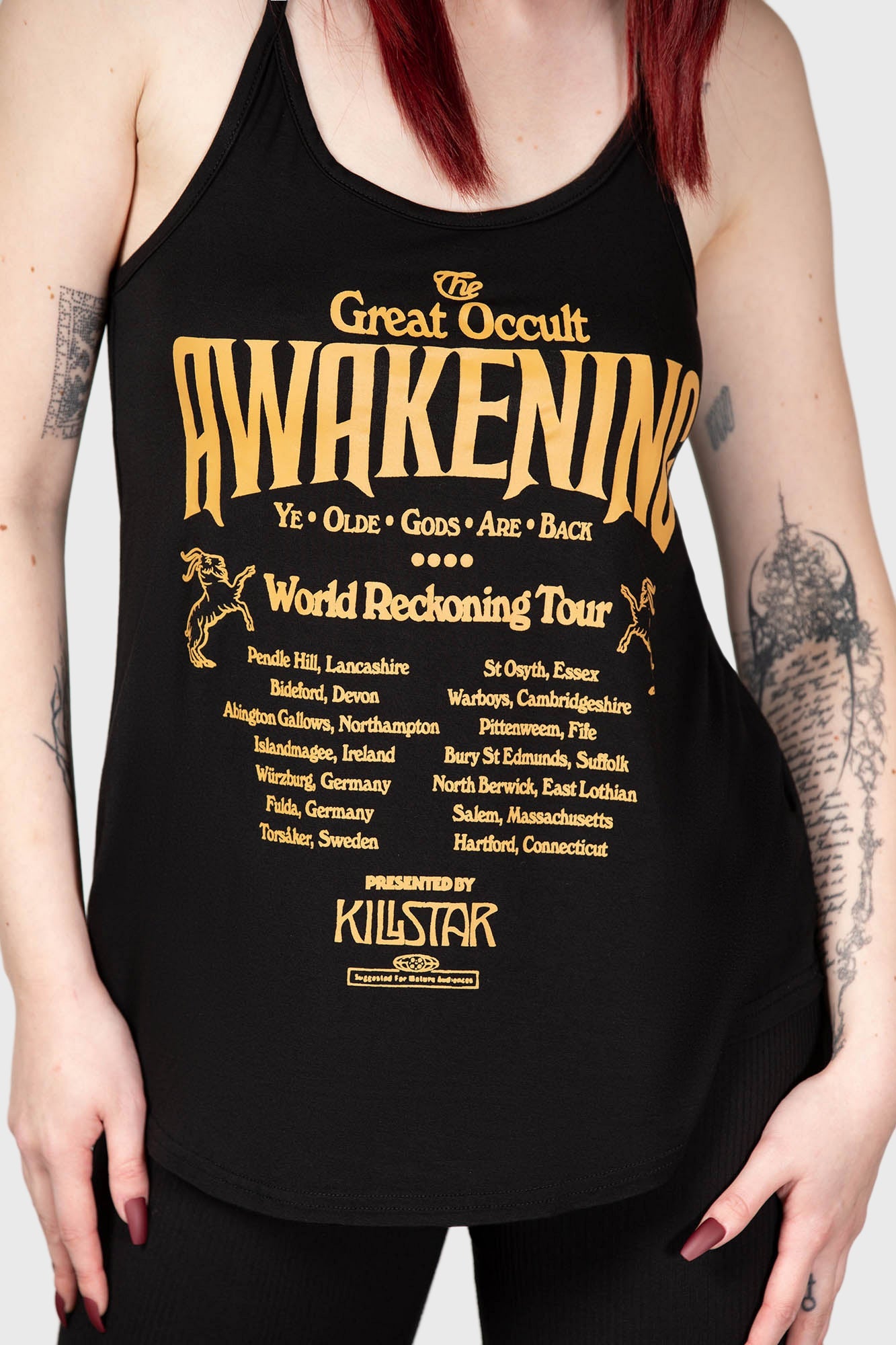 Killstar Occult Awakening Racerback Vest with Graphic Print