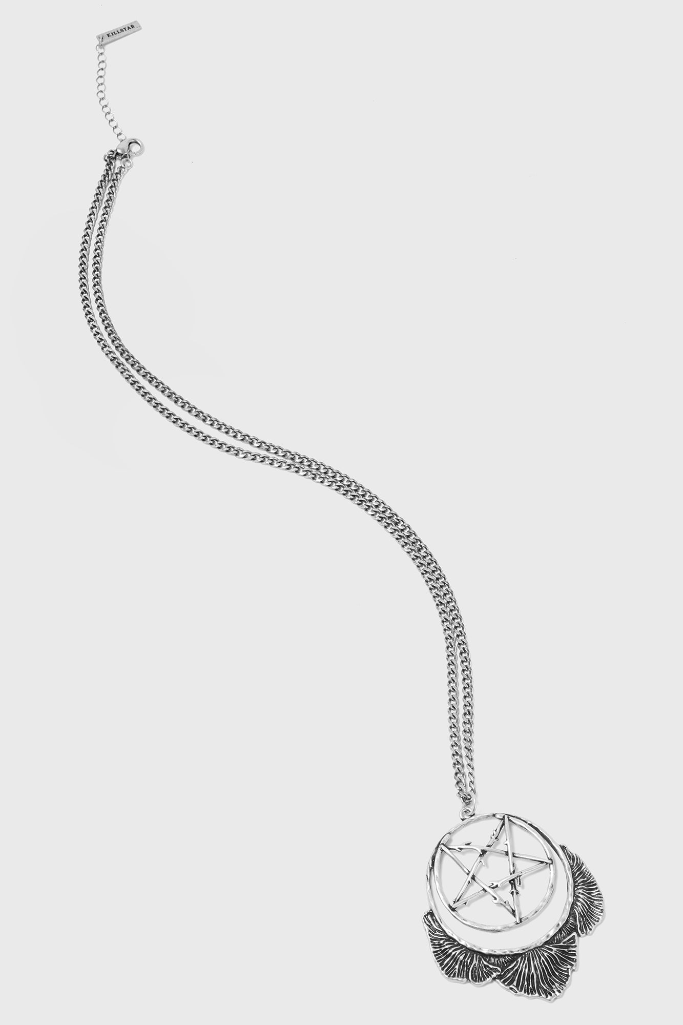 Killstar Mushroom Ritual Statement Necklace - Engraved Metal Pendant