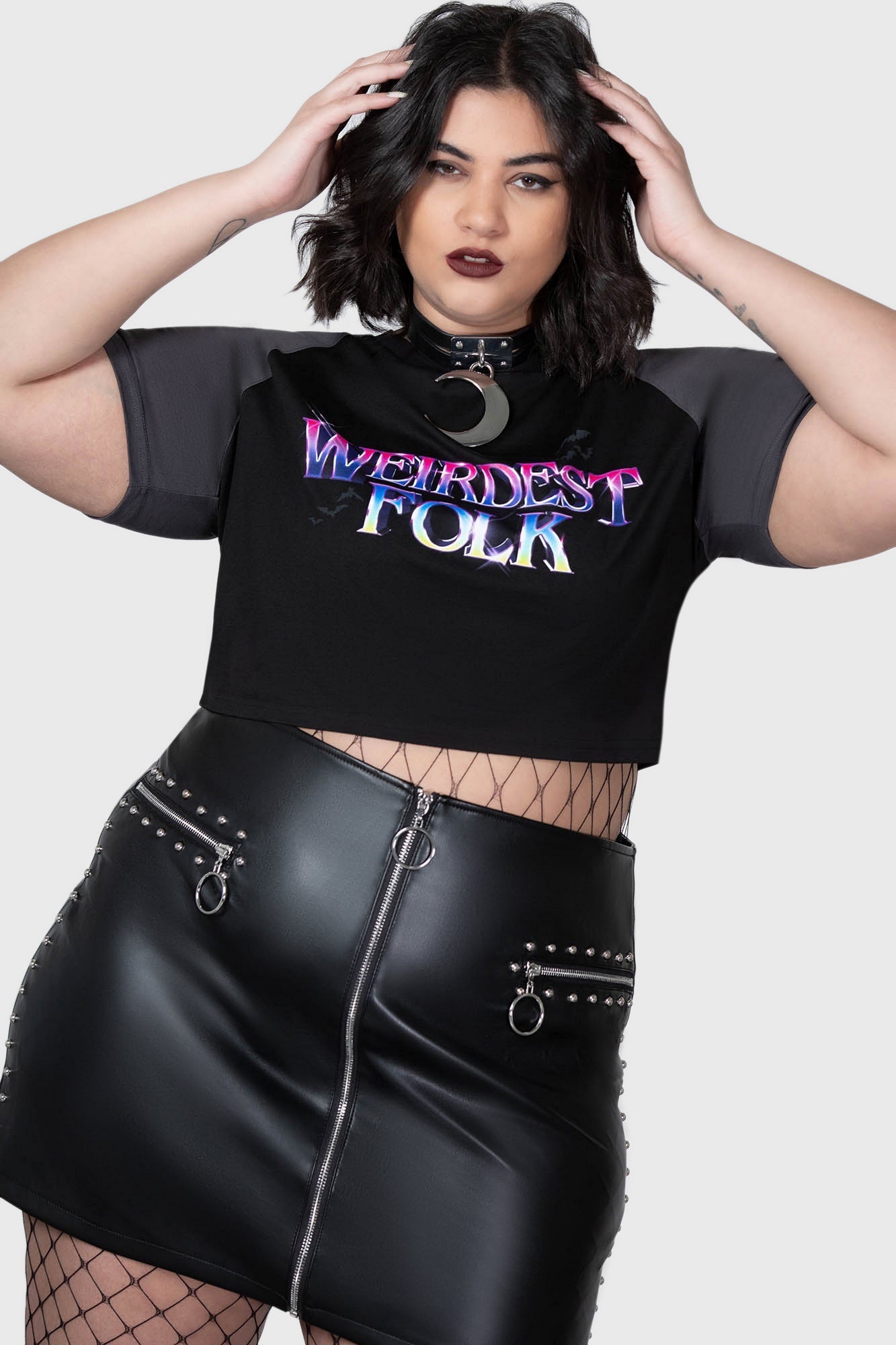 Killstar Weirdest Folk Cropped Raglan T-Shirt - Fitted Graphic Tee