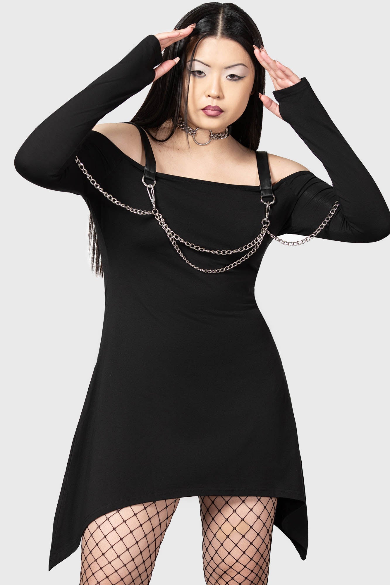 Killstar Pleasure & Chain Cotton Dress with Detachable Chains