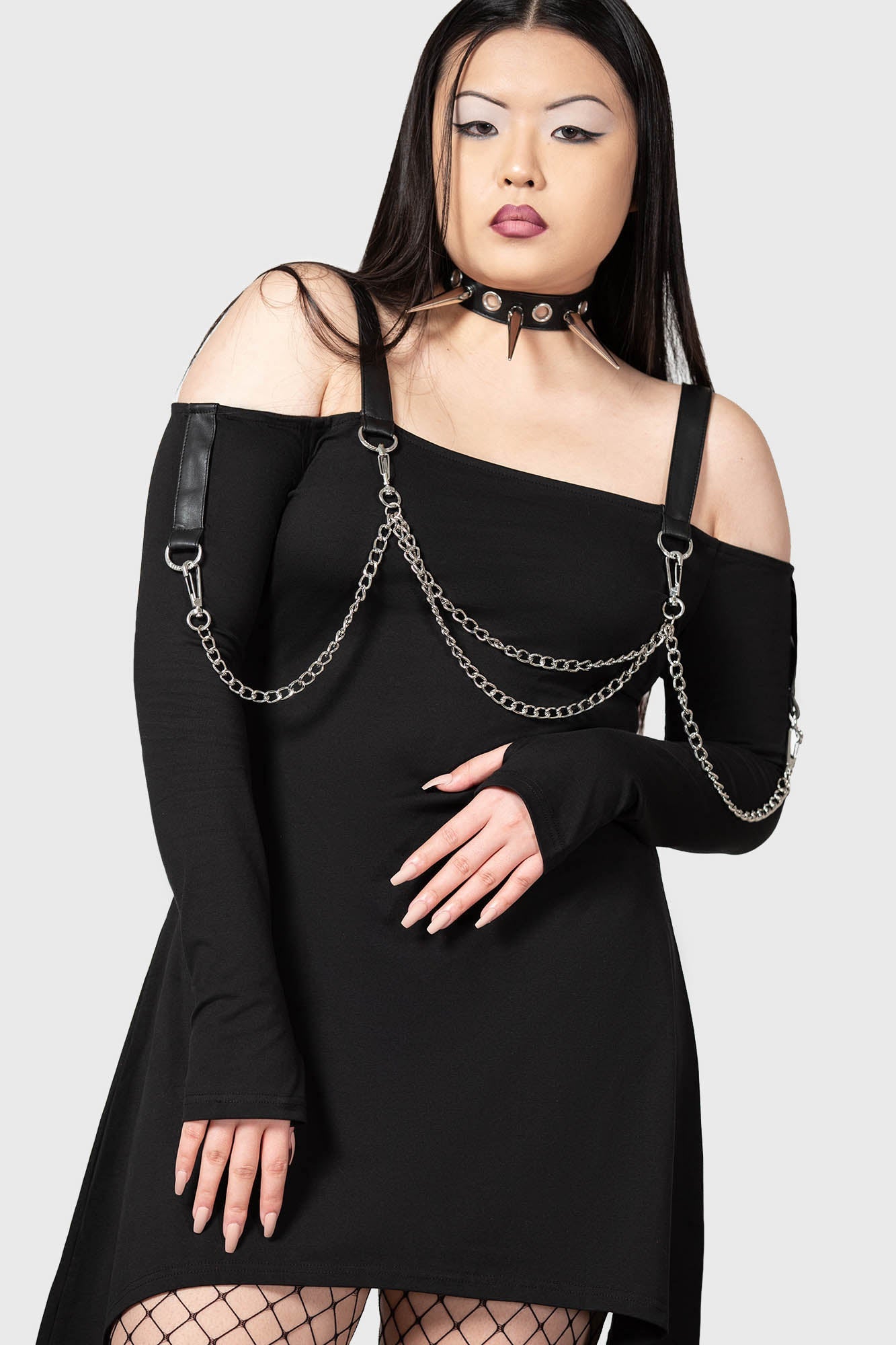Killstar Pleasure & Chain Cotton Dress with Detachable Chains