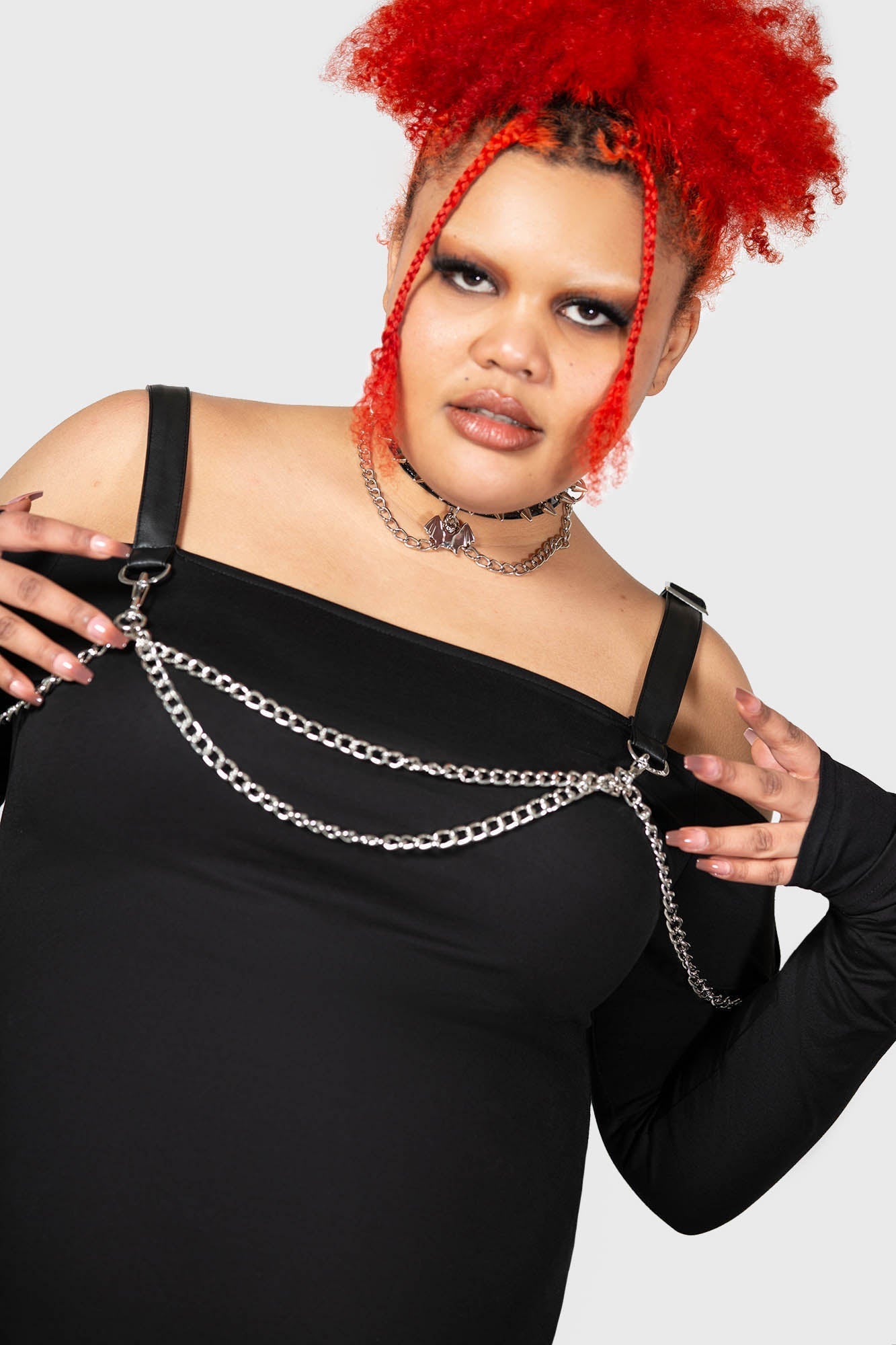 Killstar Pleasure & Chain Cotton Dress with Detachable Chains