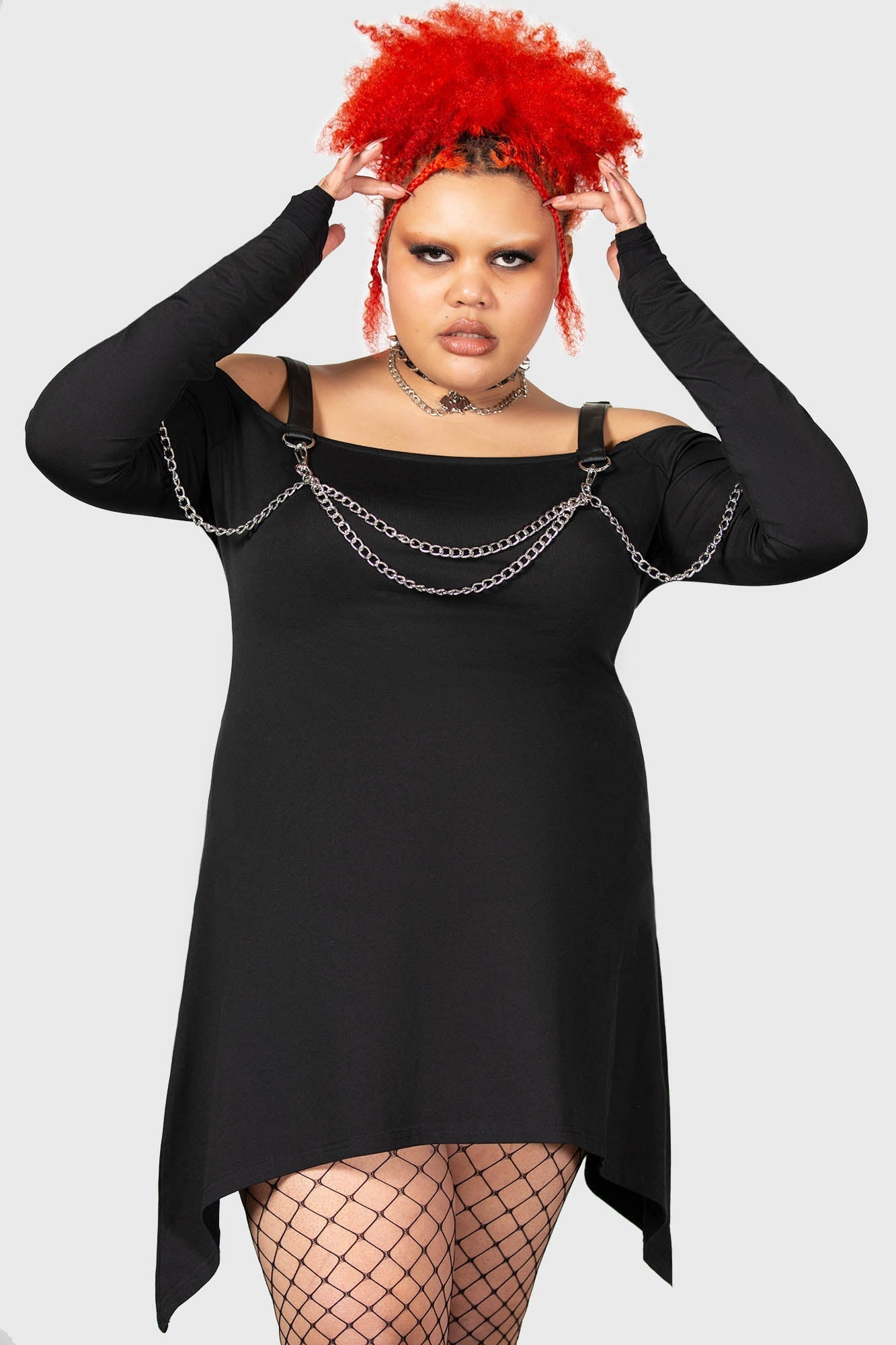 Killstar Pleasure & Chain Cotton Dress with Detachable Chains