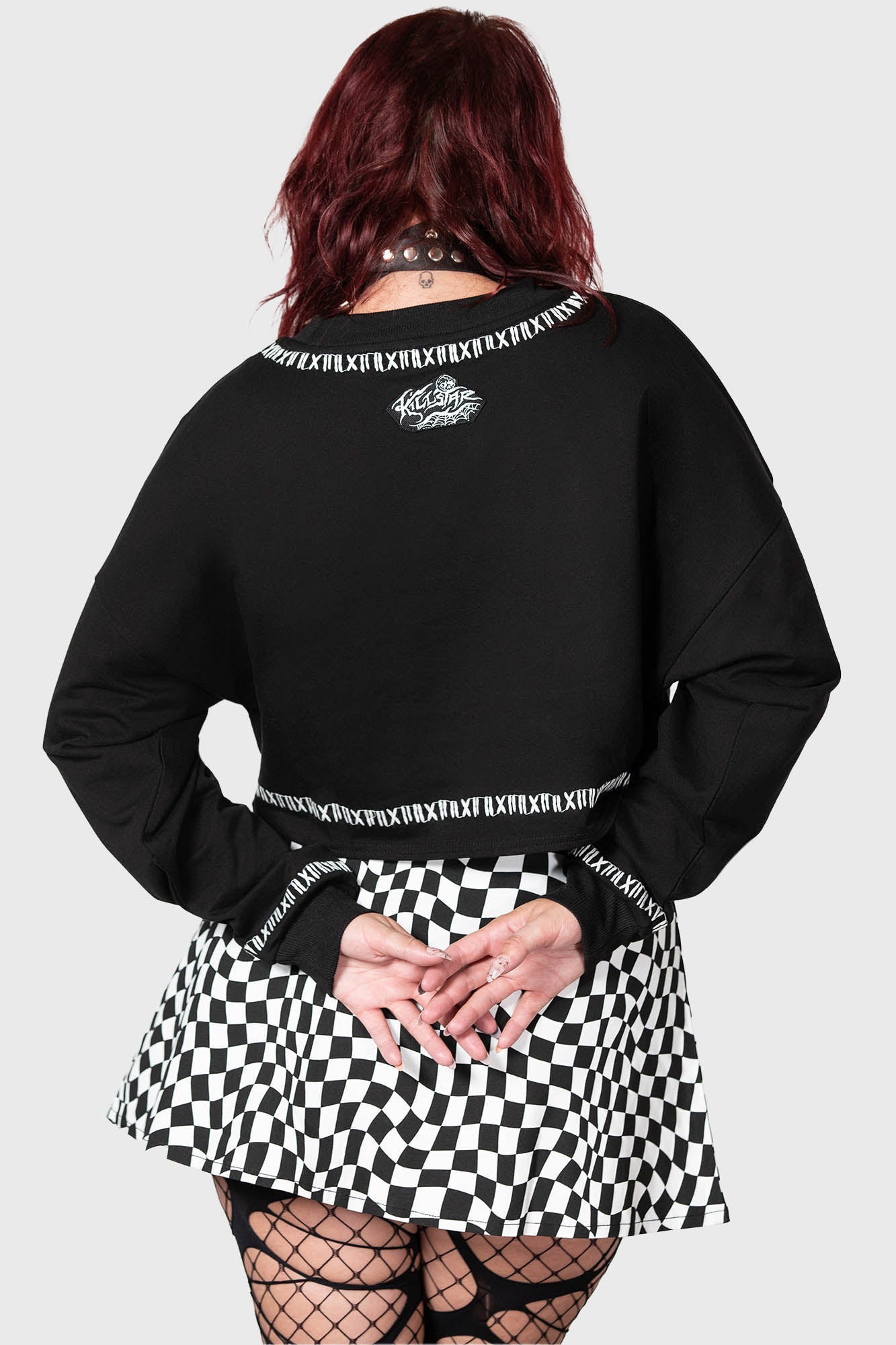 Killstar Fright N Terror Crop Sweater - Cotton Gothic Top