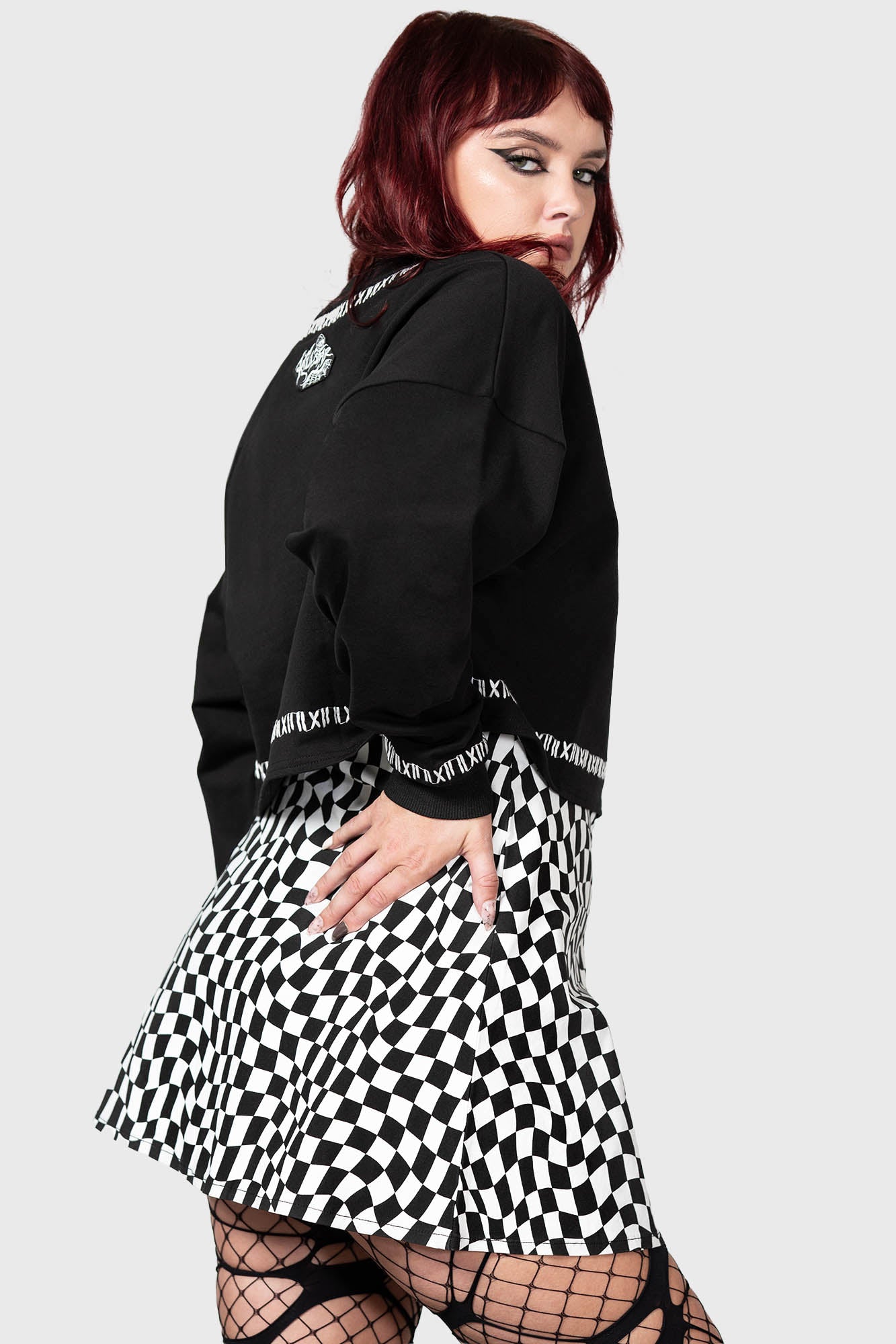 Killstar Fright N Terror Crop Sweater - Cotton Gothic Top