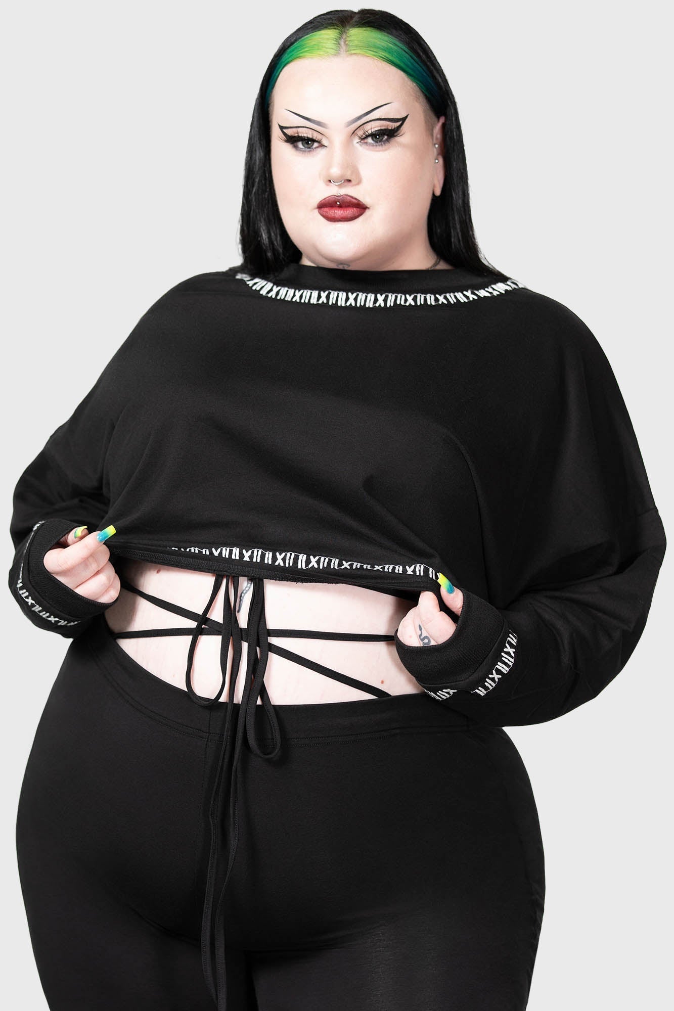 Killstar Fright N Terror Crop Sweater - Cotton Gothic Top