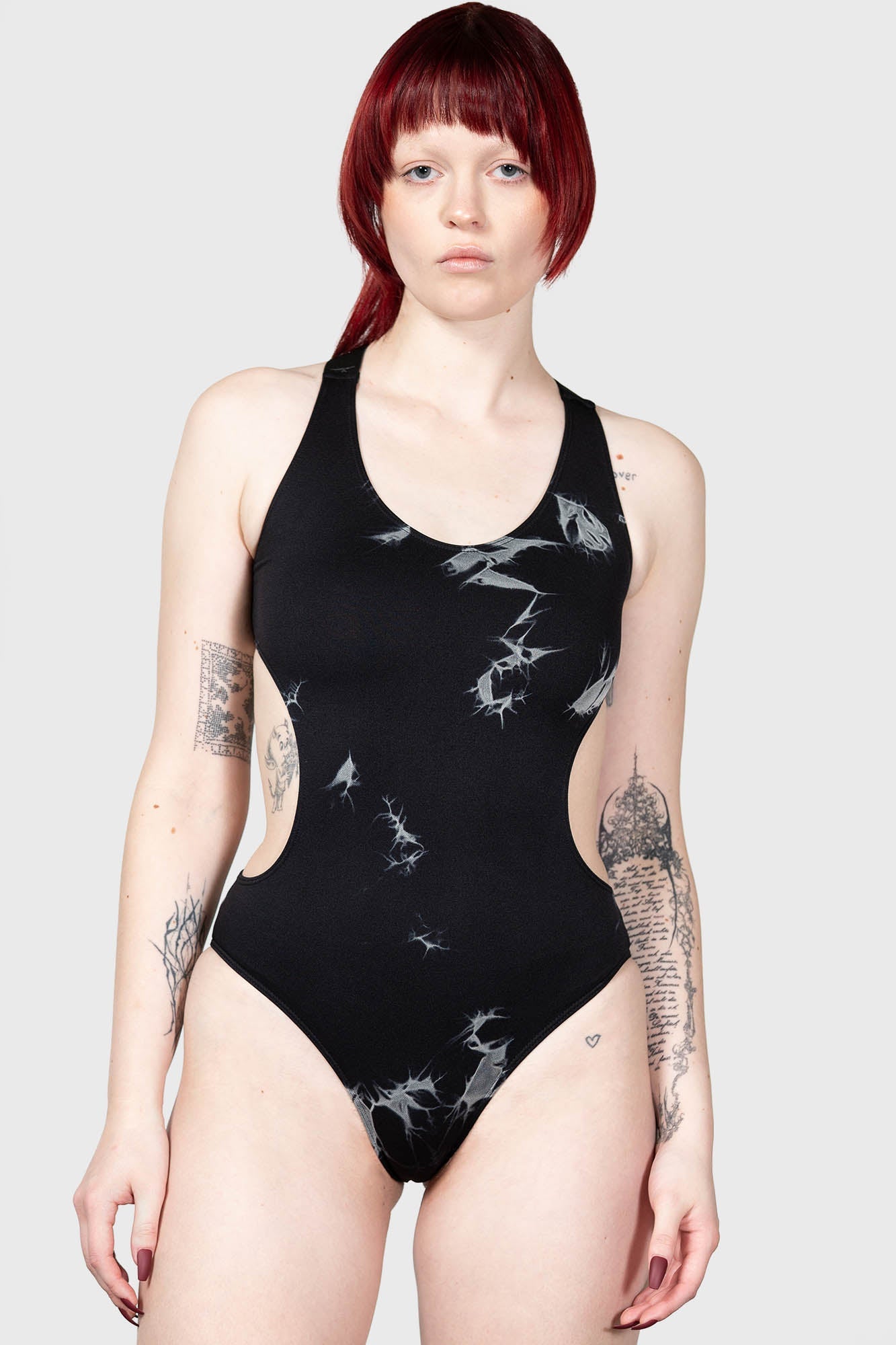 Killstar Warlock's Woods Tie Dye Bodysuit with Cut Outs